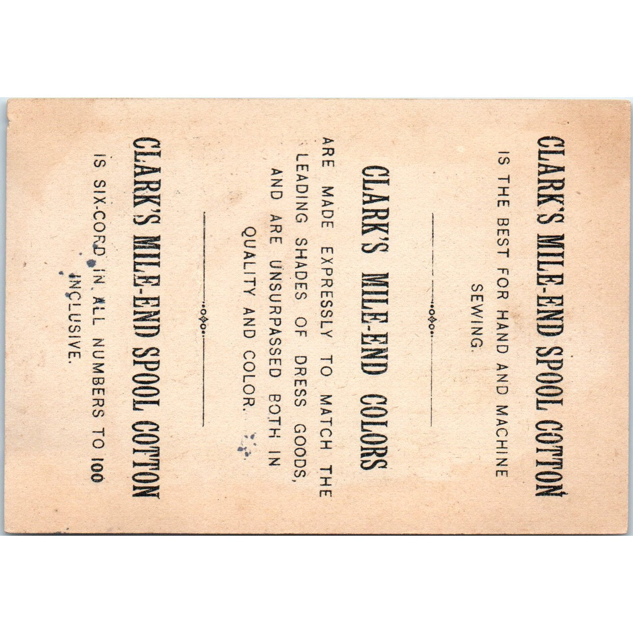 1880s Victorian Trade Card Clarks Spool Cotton Clown, Giant Spool AE6-SF2