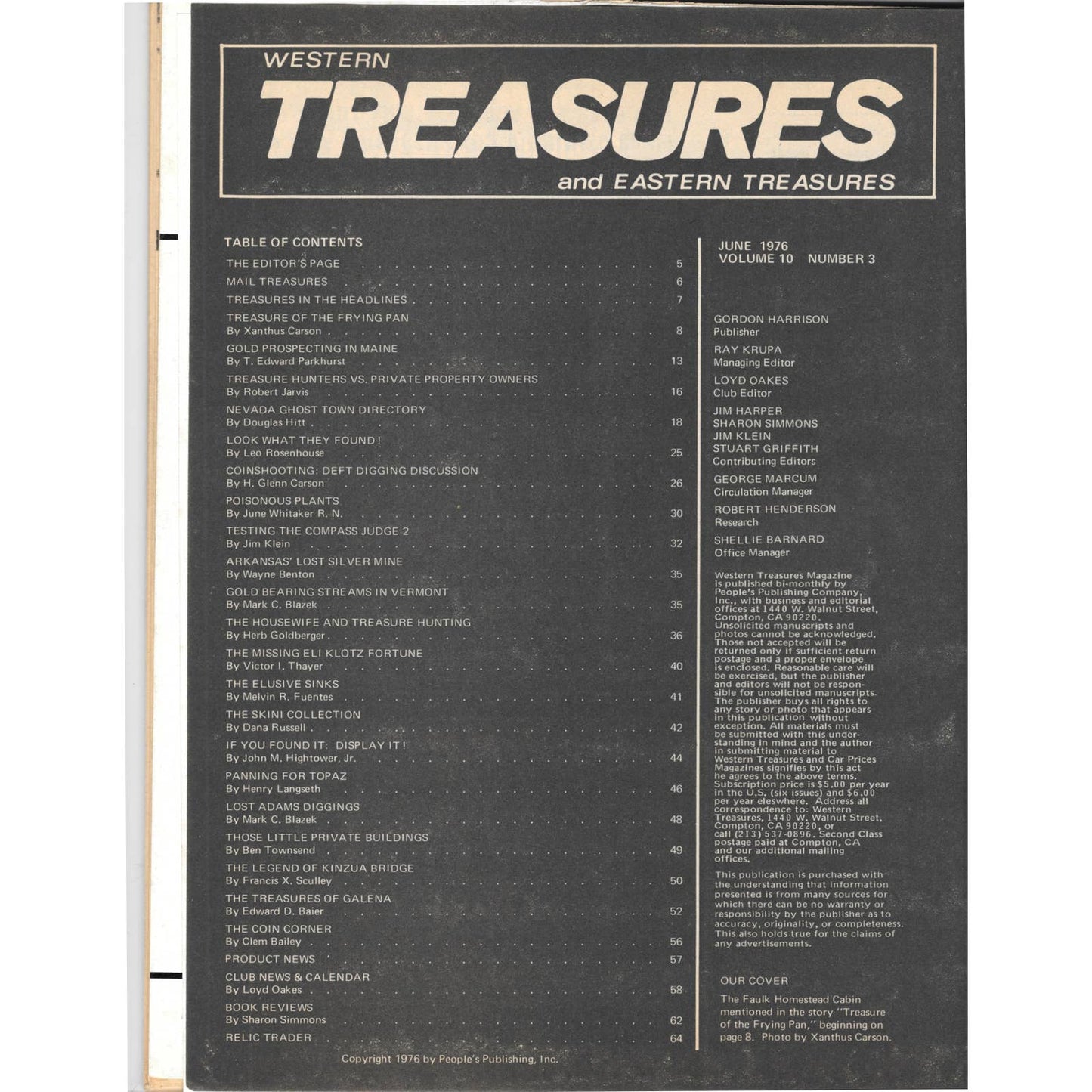 Western Treasures and Eastern Treasures Magazine Metal Detecting June 1976 M3