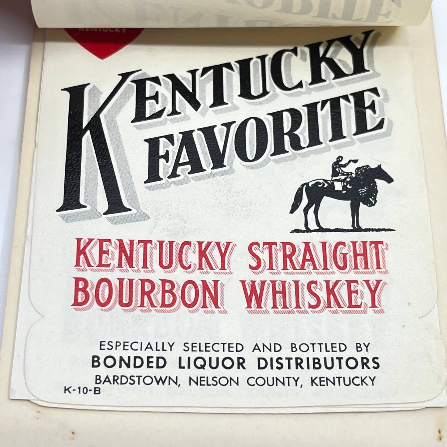 Kentucky Favorite Bourbon Whiskey Label Set of 6 Double Springs Greenbrier KY