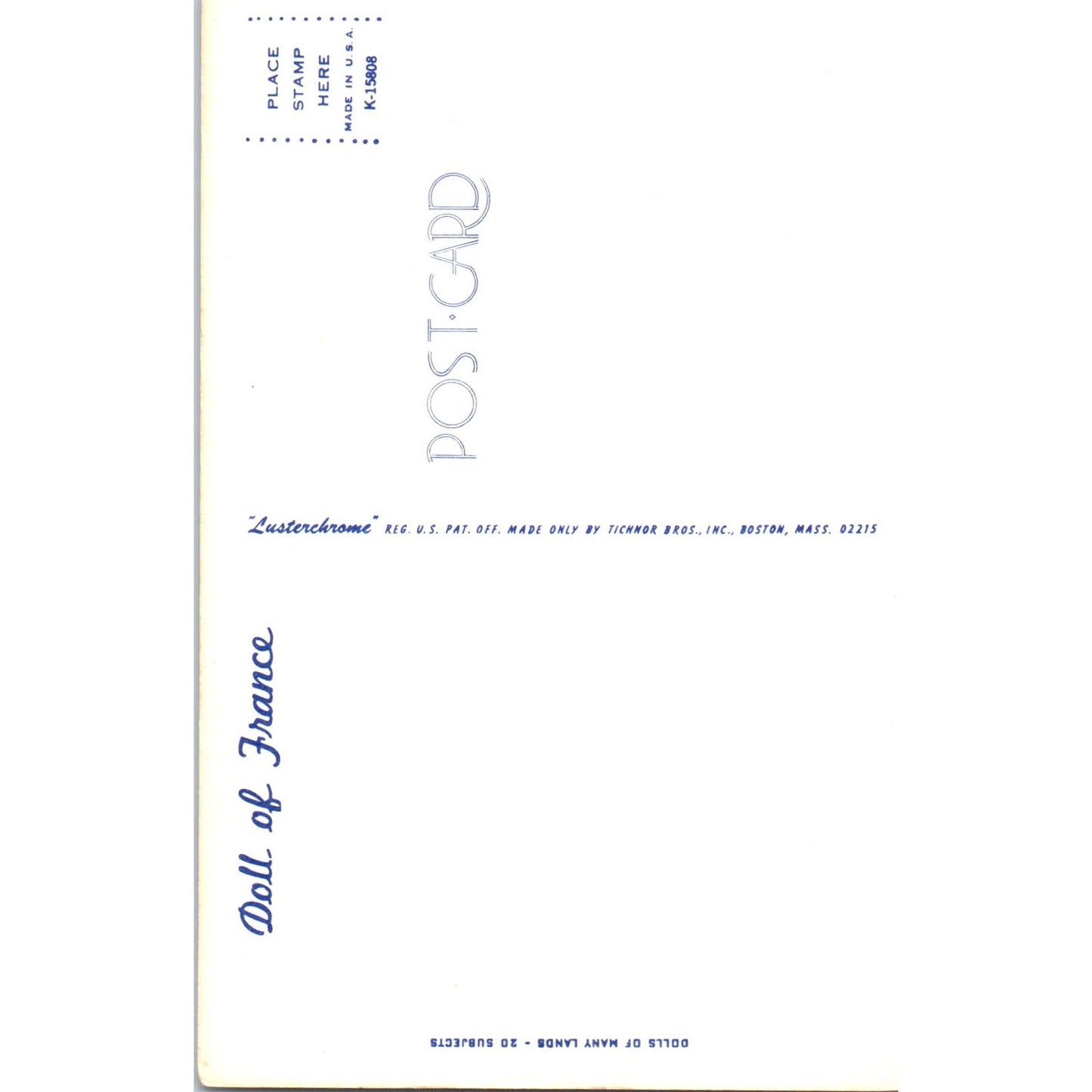 Doll of France - Dolls of Many Lands Series Original Postcard PB4