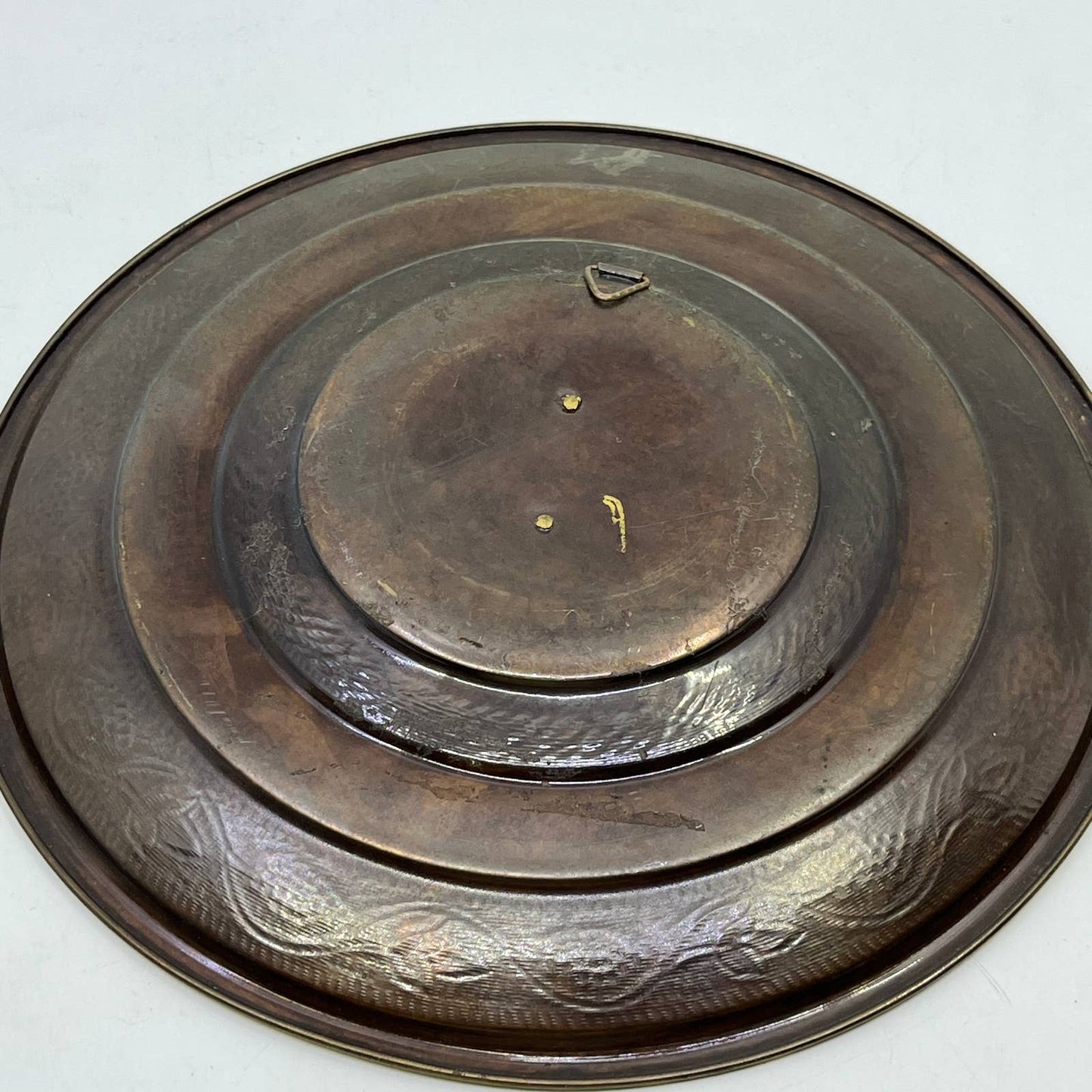 Vintage Wall Plate Vintage Judaica Jerusalem Israel Enamel Brass Shalom 9.5” TI2