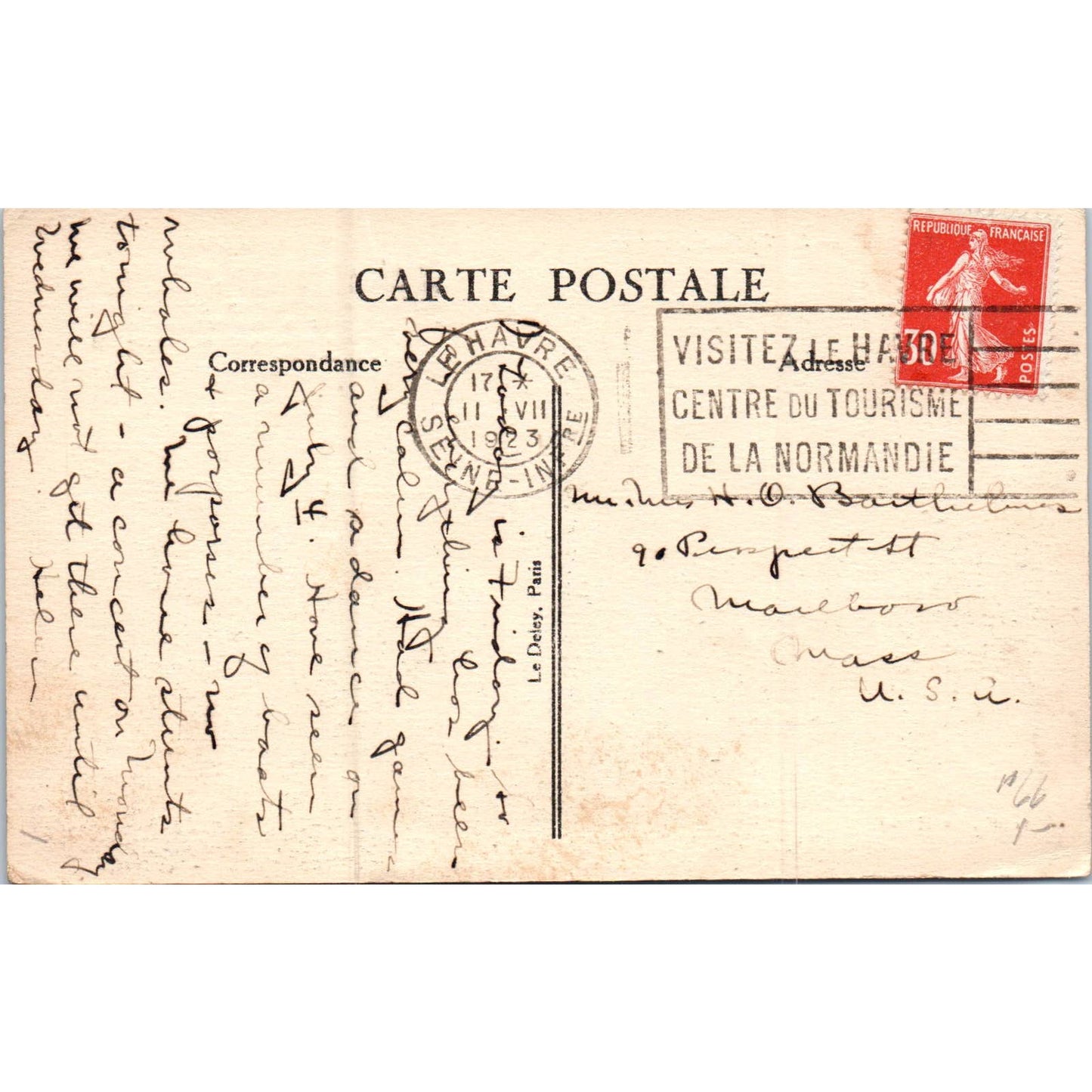 Le Havre Le Transatlantique Chicago Steamer Original Postcard TK1-P19