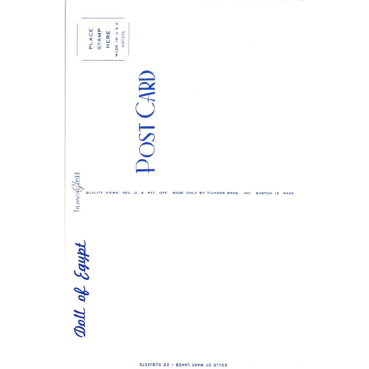 Doll of Egypt - Dolls of Many Lands Series Original Postcard PB4