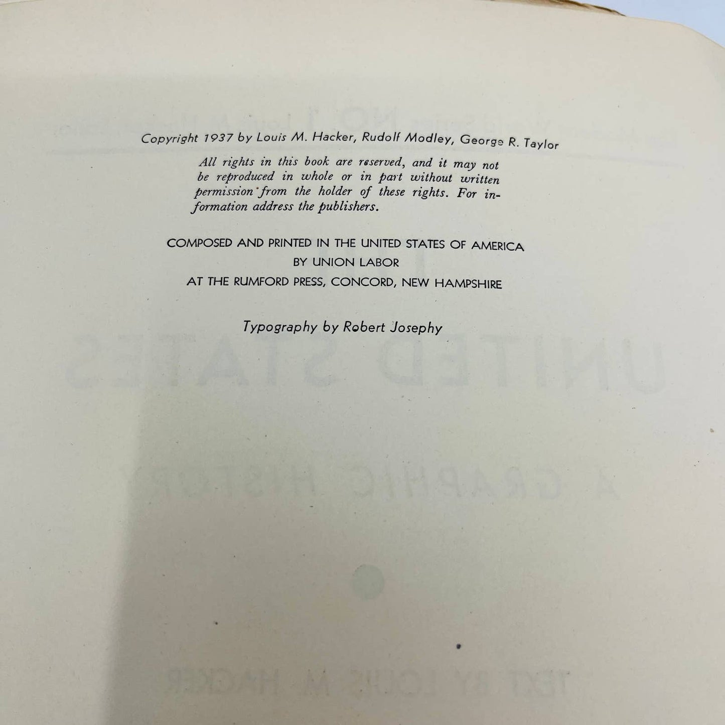 The United States: A Graphic History Hacker, Modley, Taylor w/ Dust Jacket BA4