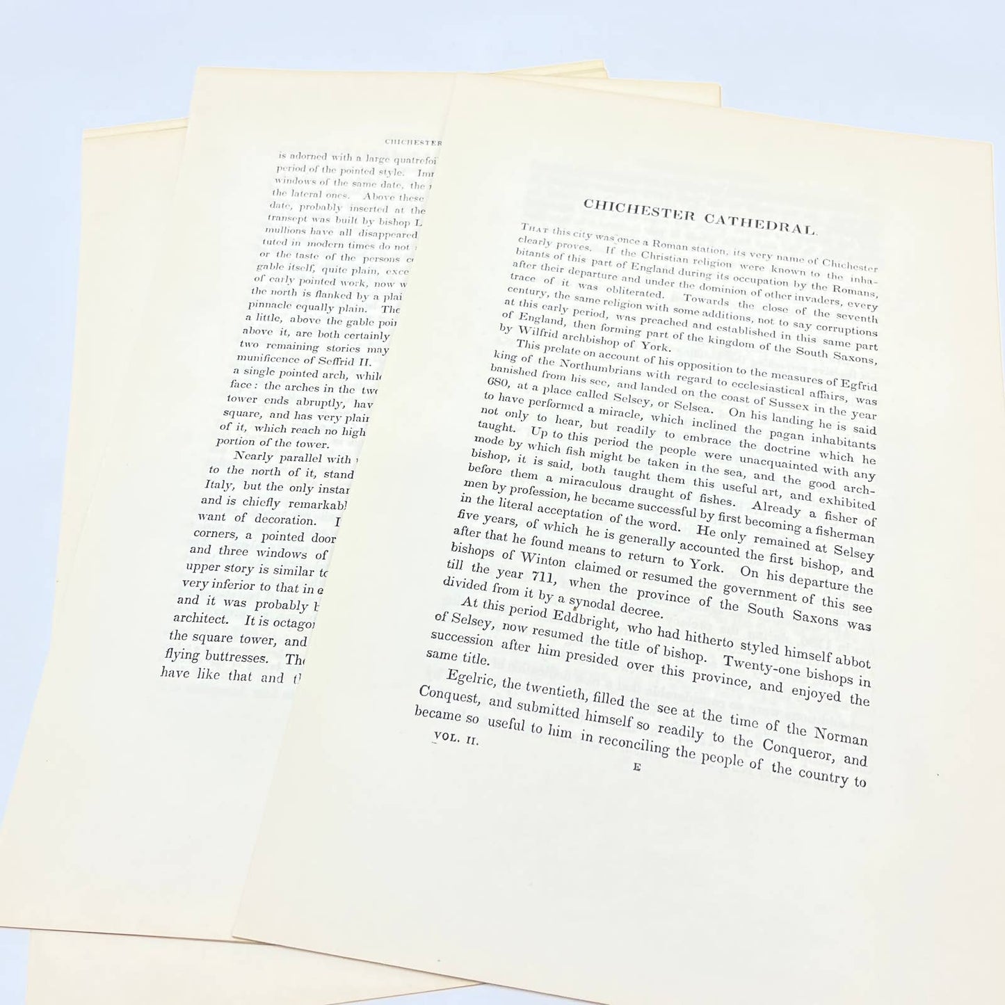 1836 Original Art Engraving Chichester Cathedral West FRONT Floor Plan & Bio TG6