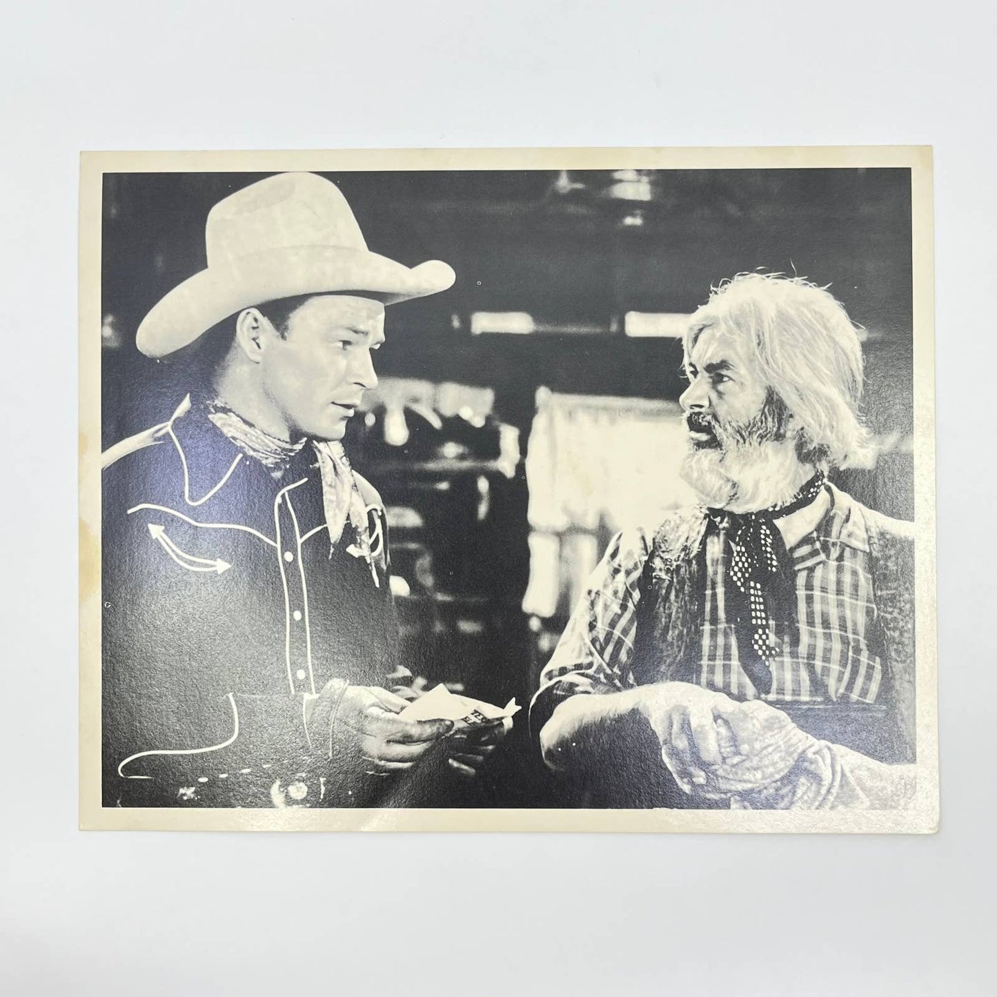 Vintage Roy Rogers & Gabby Hayes Photo Movie Still Black & White 8x10 AB4-28
