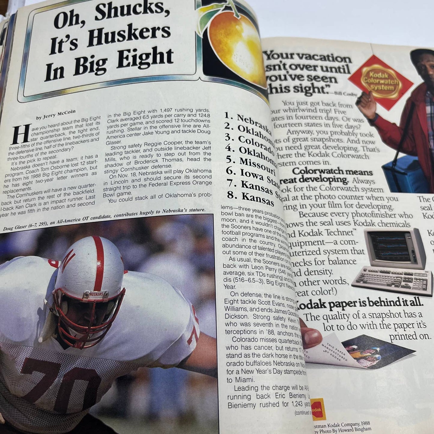 1989 Athlon’s Nebraska Cornhuskers & Big 8 Football Preview Magazine TH3