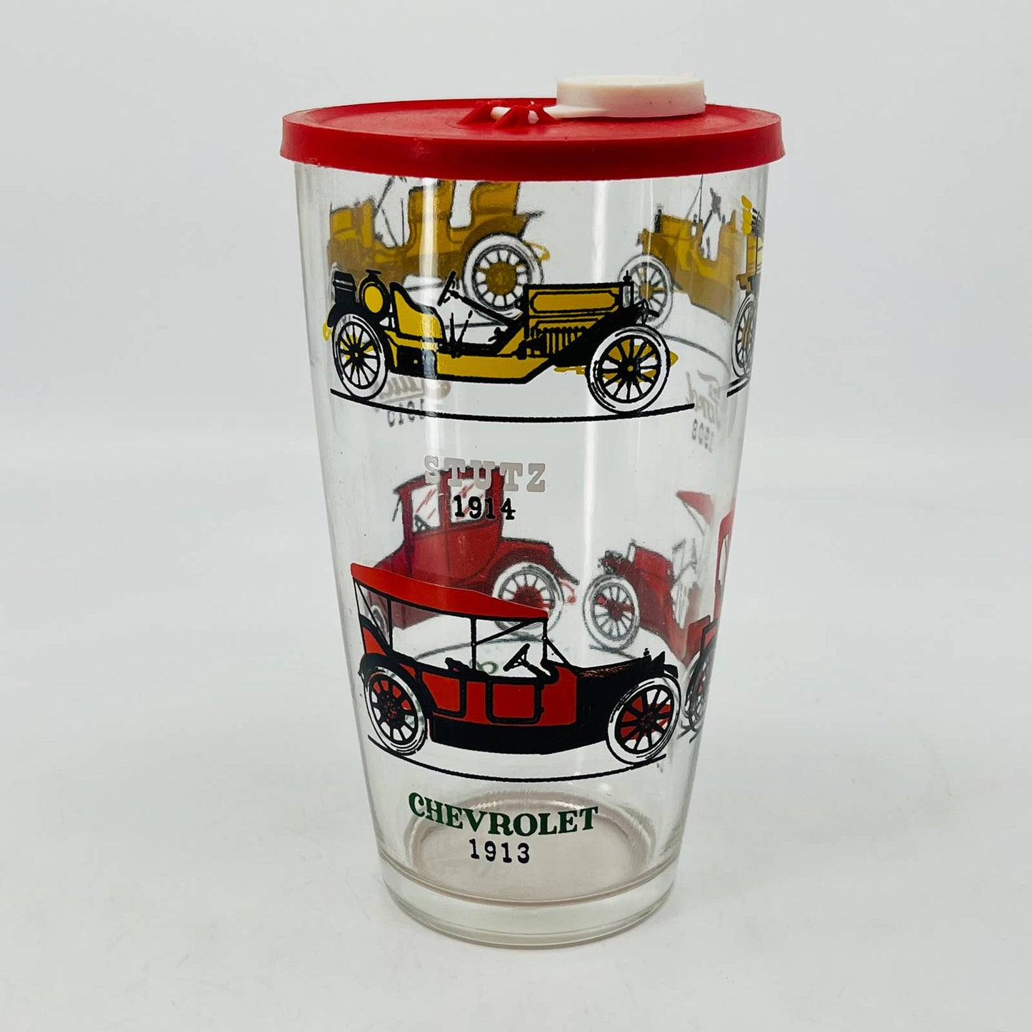 1950s MCM Hazel Atlas Cocktail Shaker Antique Cars Ford Hudson Studebaker TC8