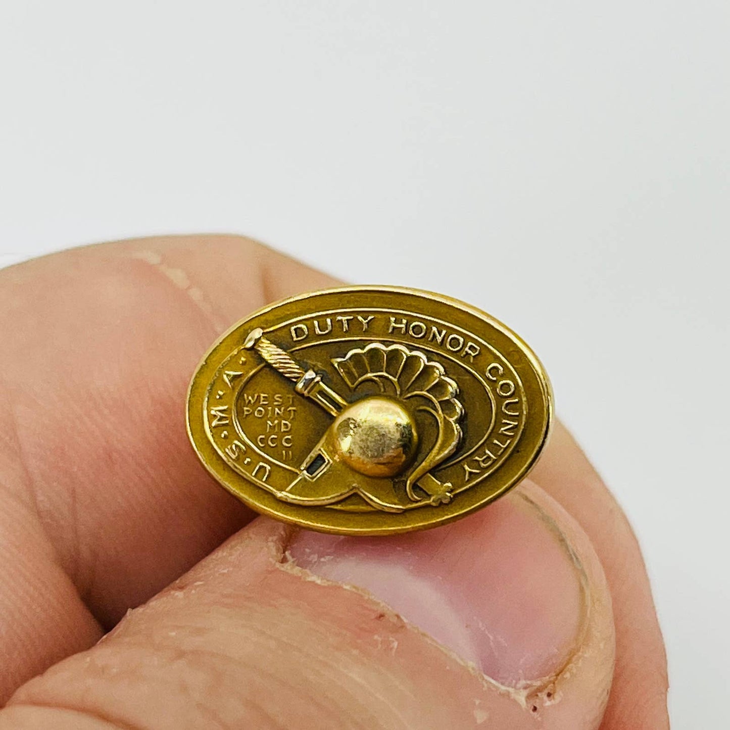 West Point & Navy Poseidon Military Insignia Uniform Cufflink 14k GF SET SB2