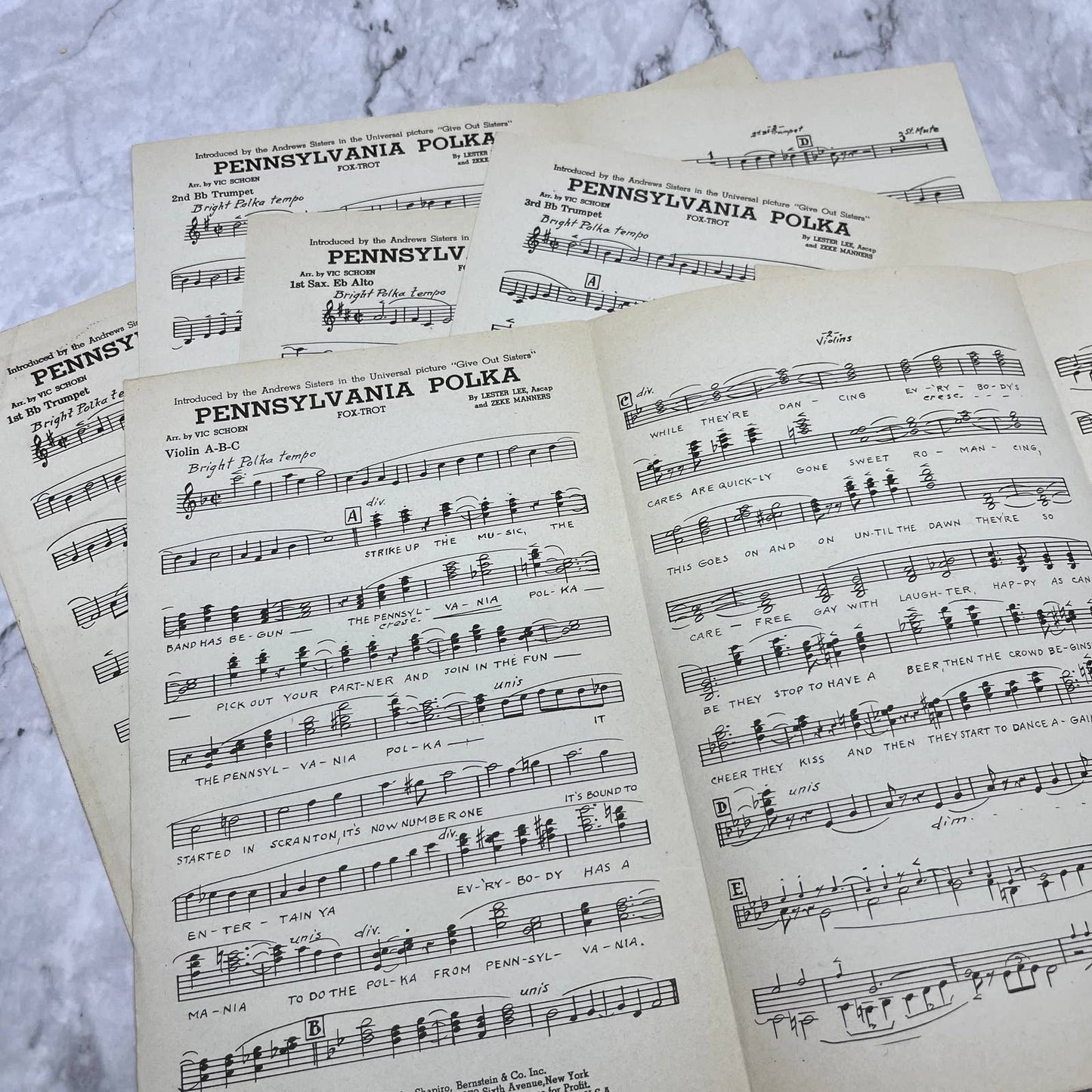 Pennsylvania Polka Fox Trot Big Band Chart Arrangement Sheet Music TH5