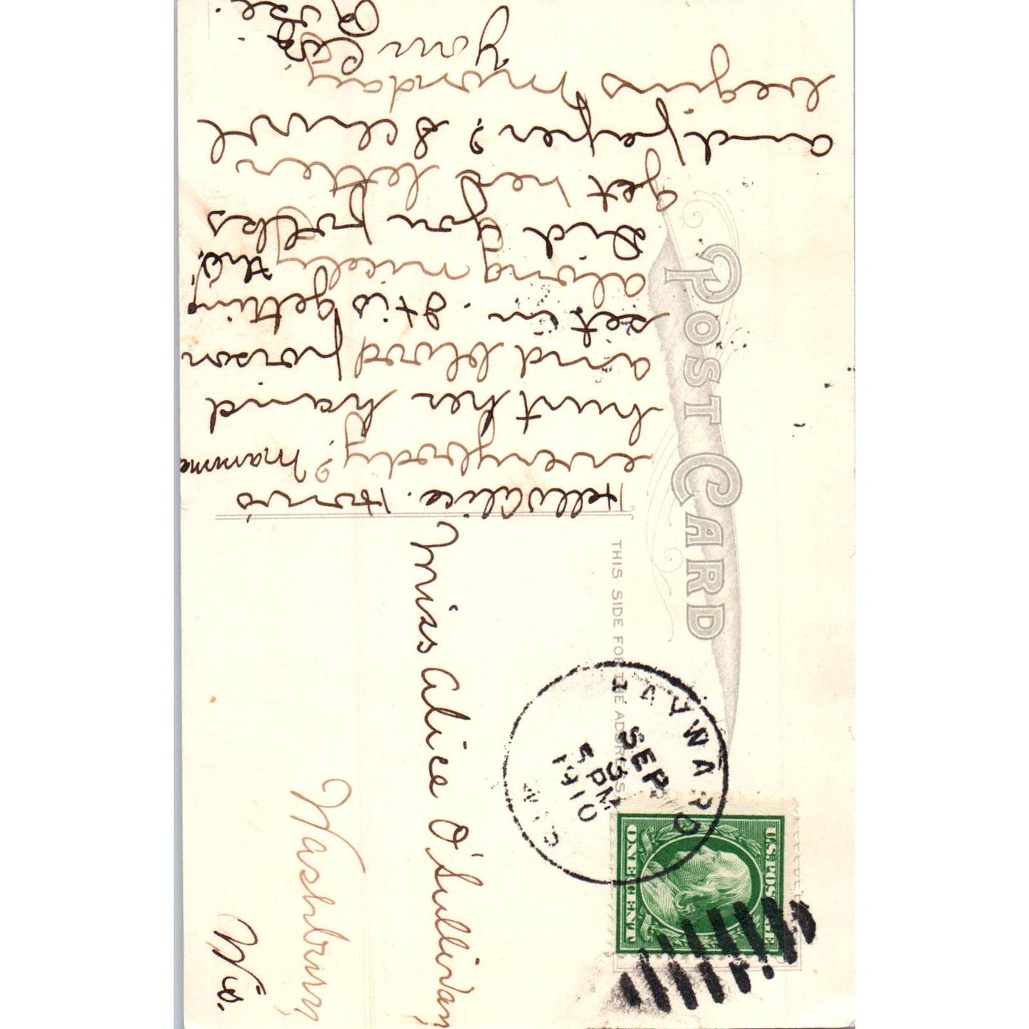 Beautiful Lady Wearing Large Flower Hat Sketch 1910 Original Postcard TK1-P15