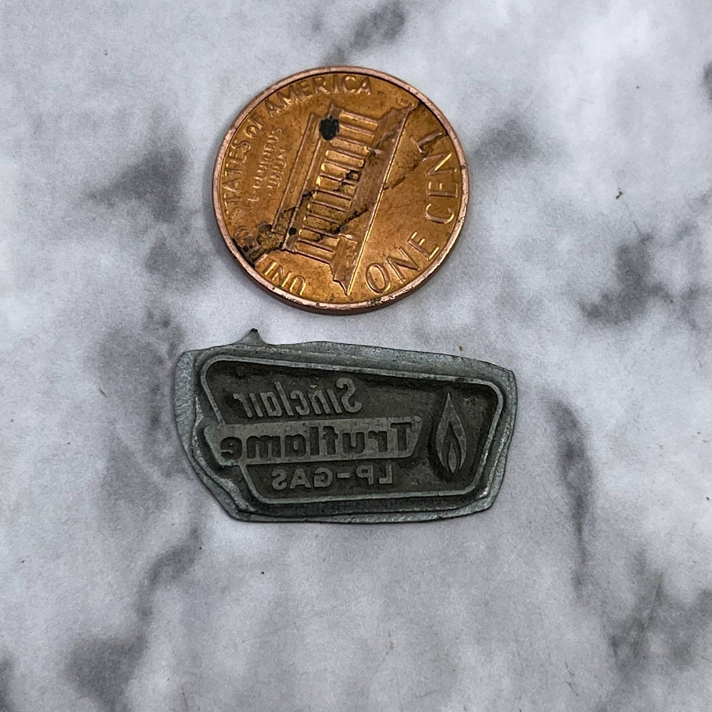 Vintage Printing Letterpress Printers Block Plate Sinclair Truflame LP-Gas TJ514