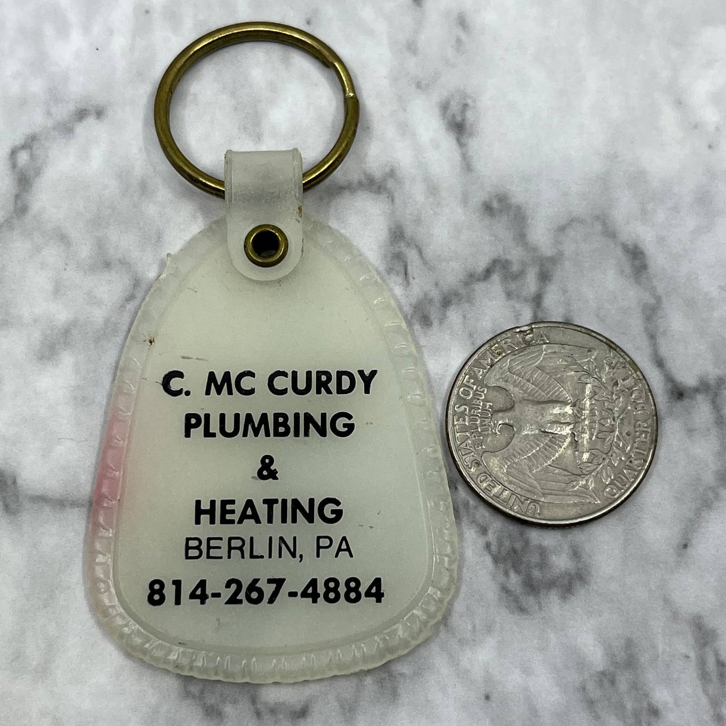 Vintage Keychain C. McCurdy Plumbing & Heating Berlin PA SF1