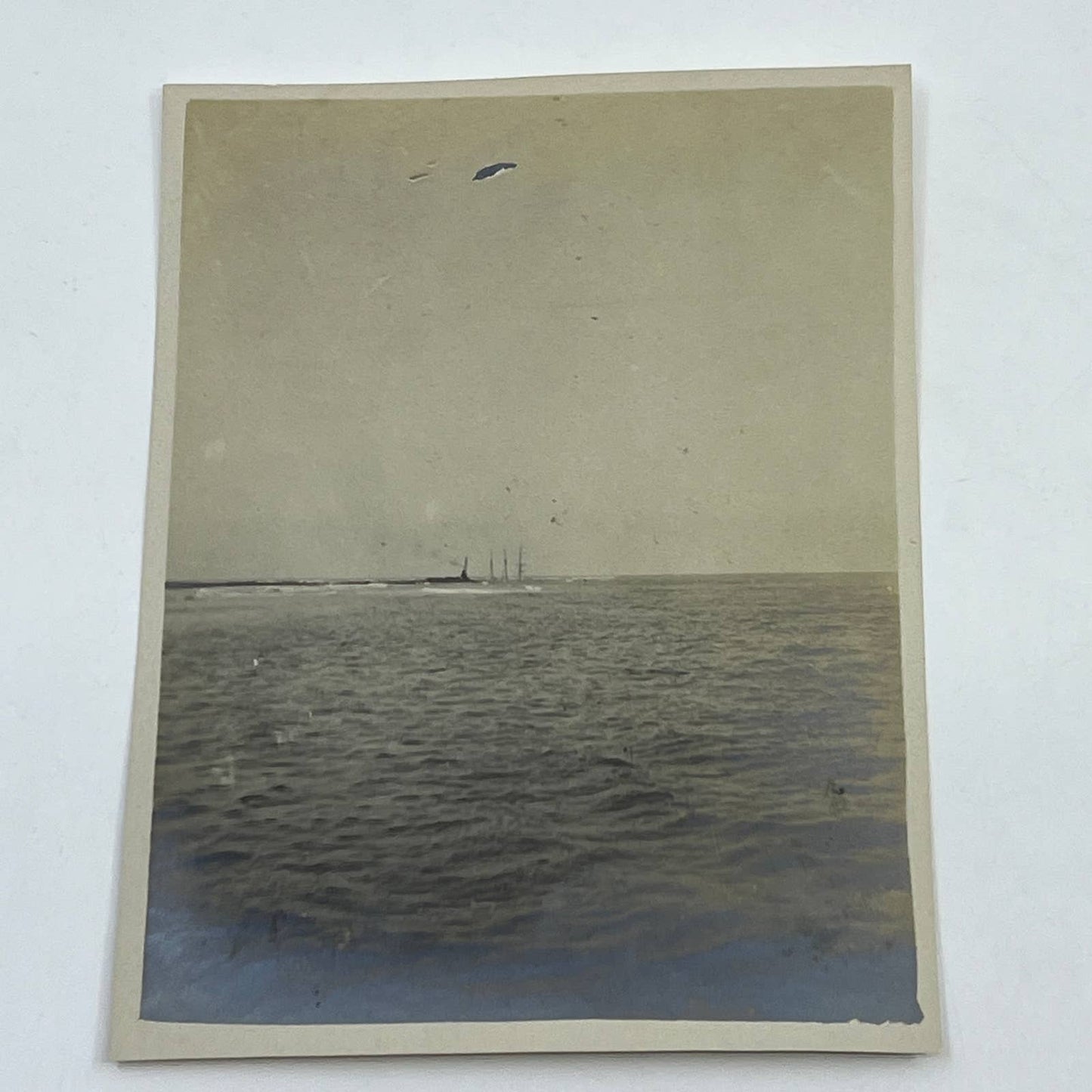 1903 Original Sepia Photograph Wreck of Schooner Jetties Coatzacolos Mexico AC7