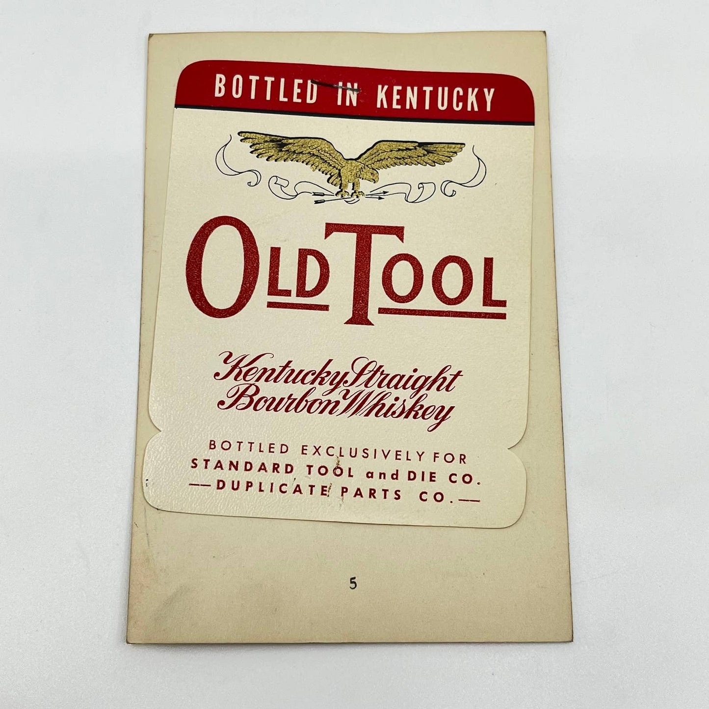 Old Tool Whiskey Label Standard Tool and Die Co. - Duplicate Parts Co