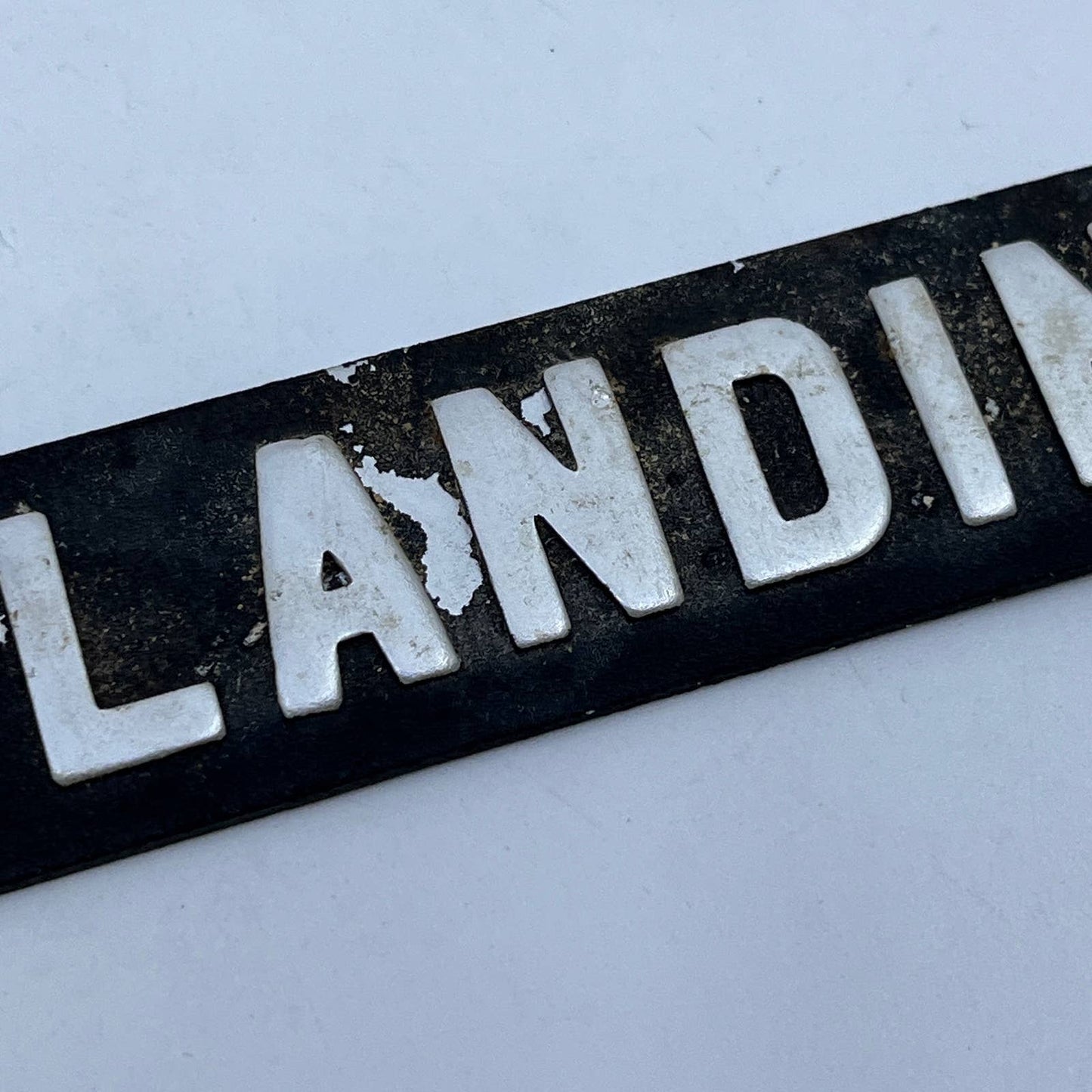 Vintage Metal Military Nameplate M.A. Landin SD7