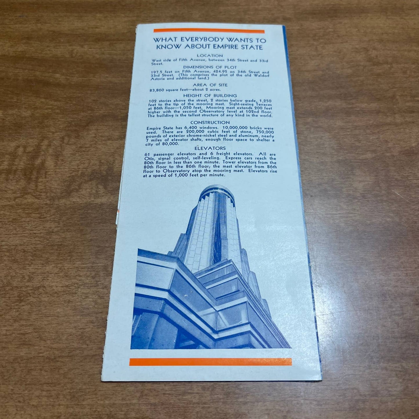 1940 New York World’s Fair Empire State Building Observatories Fold Out Book A6