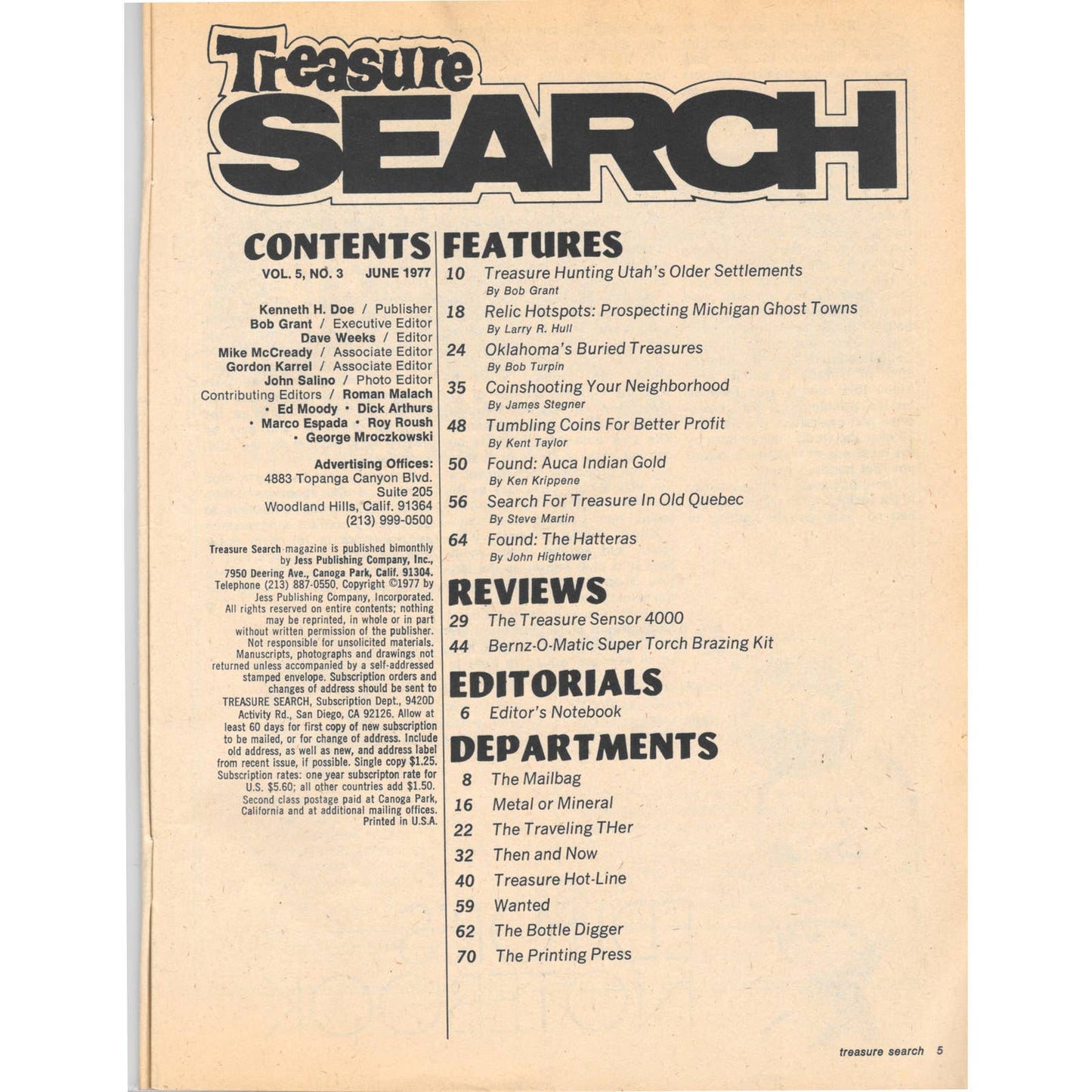 Treasure Search Magazine - Treasure Hunting Metal Detecting June 1977 M3