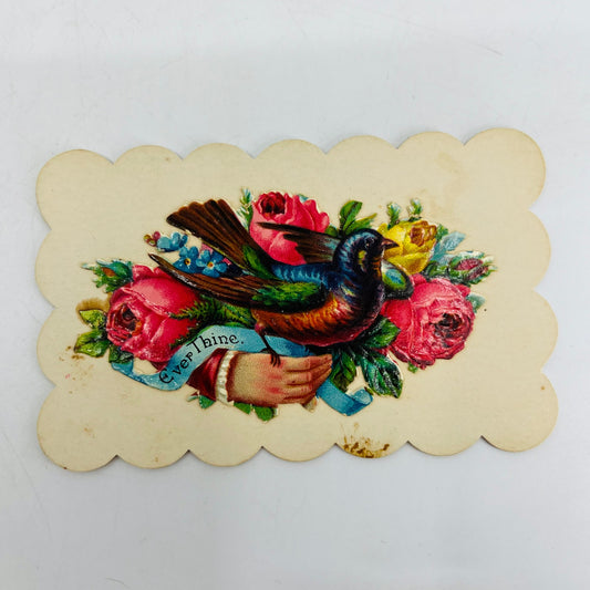 1880's VICTORIAN CALLING CARD Embossed Die Cut Mrs. Emma A. Warger AH9-M11