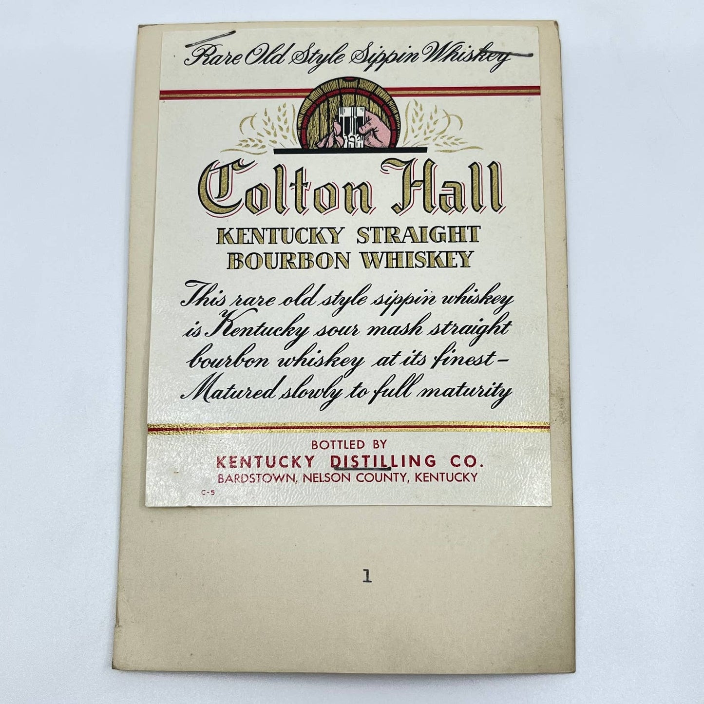 Colton Hall Bourbon Whiskey Label Kentucky Distilling Co. Bardstown KY