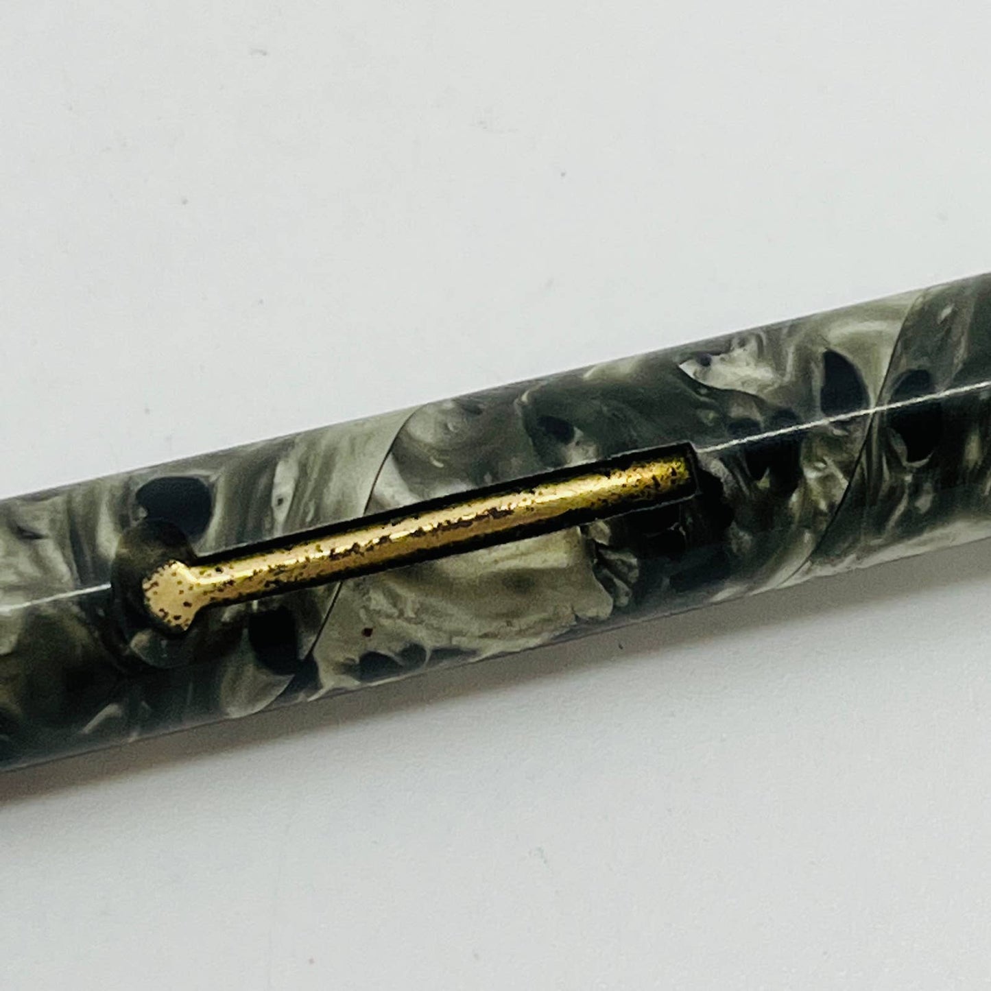 VTG WASP Vacuum Fil Green Marbled Celluloid Fountain Dip Pen FT Madison IA FP1