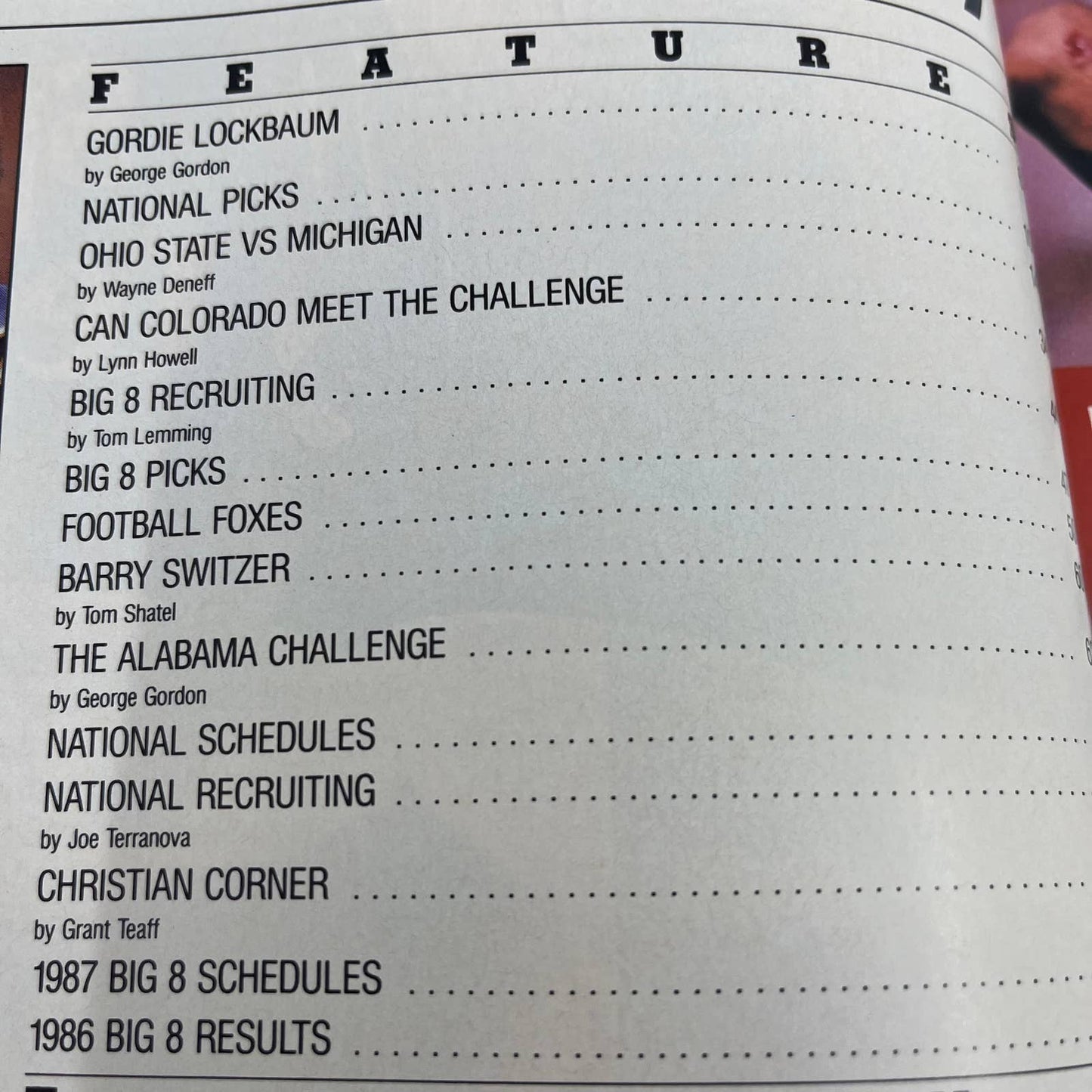 1987 Lindy's Big Eight Football Annual Magazine Nebraska Cornhuskers TH6