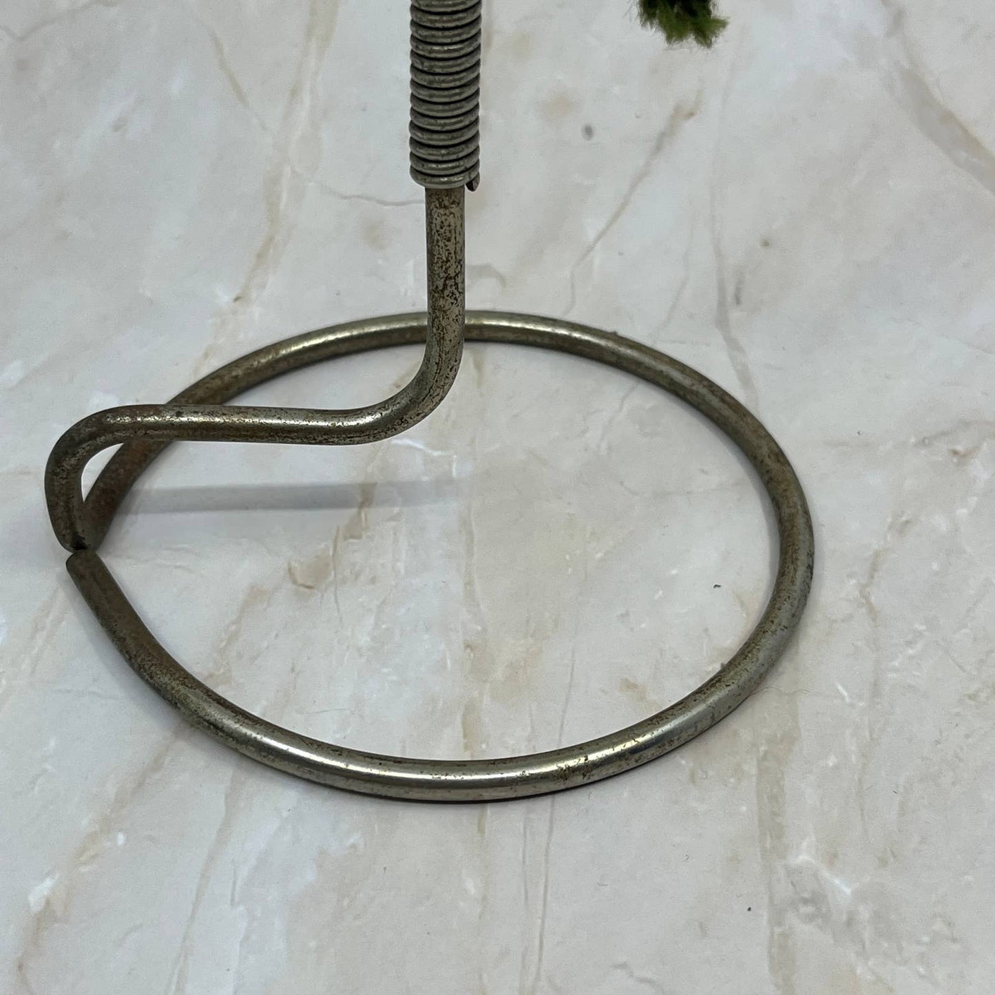 Vintage Mod Retro Green Hat Stand Wig Cap Wood Metal Display Stand TC5