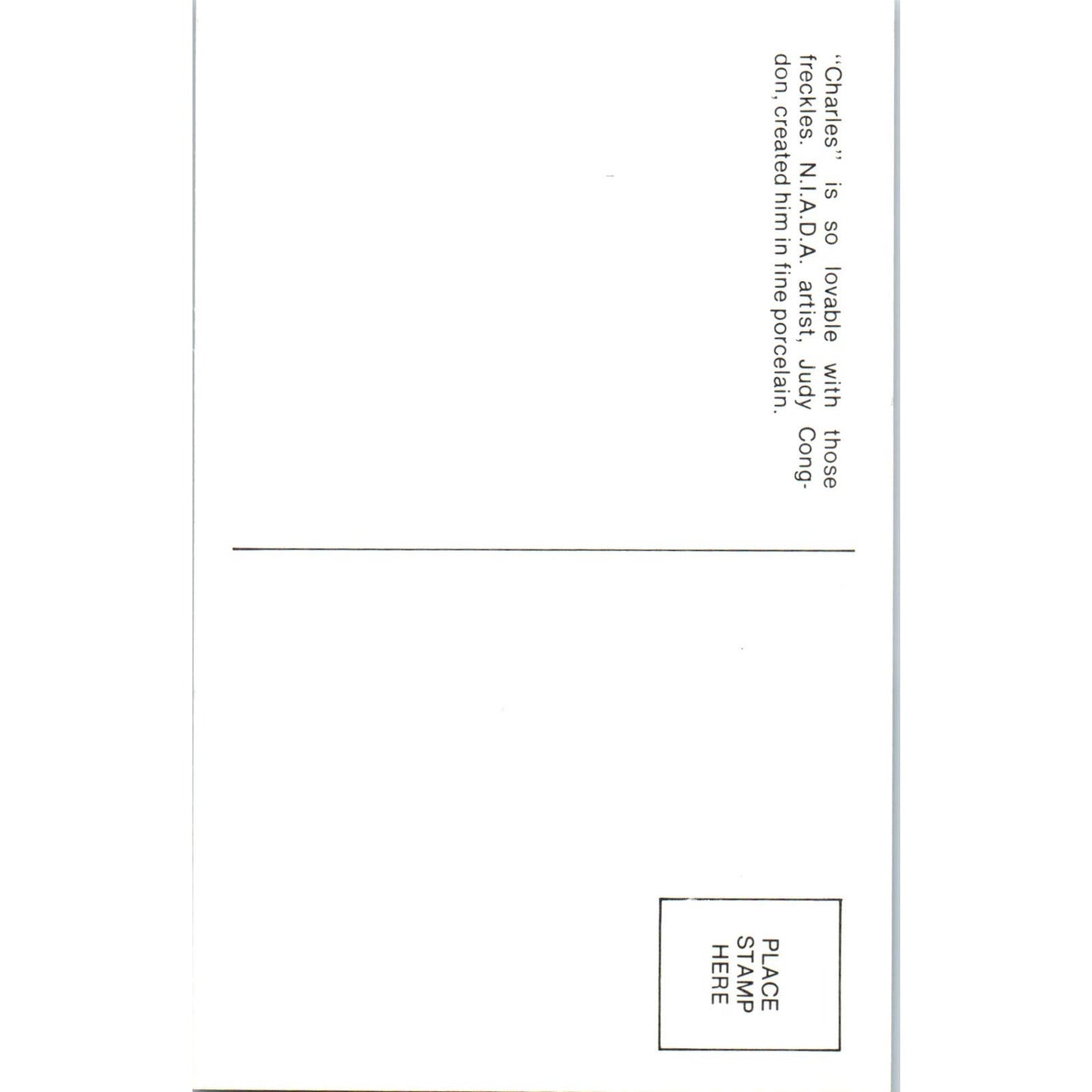 Porcelain Doll - Charles - By NIADA Artist Judy Congdon Original Postcard PB3