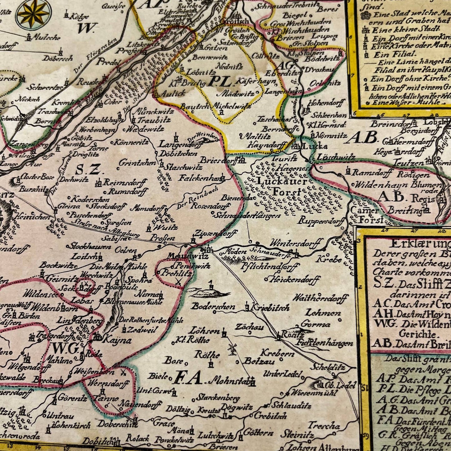 Antique Hand Tinted 17th Century Map of Germany Matted 11 x 14" TC7
