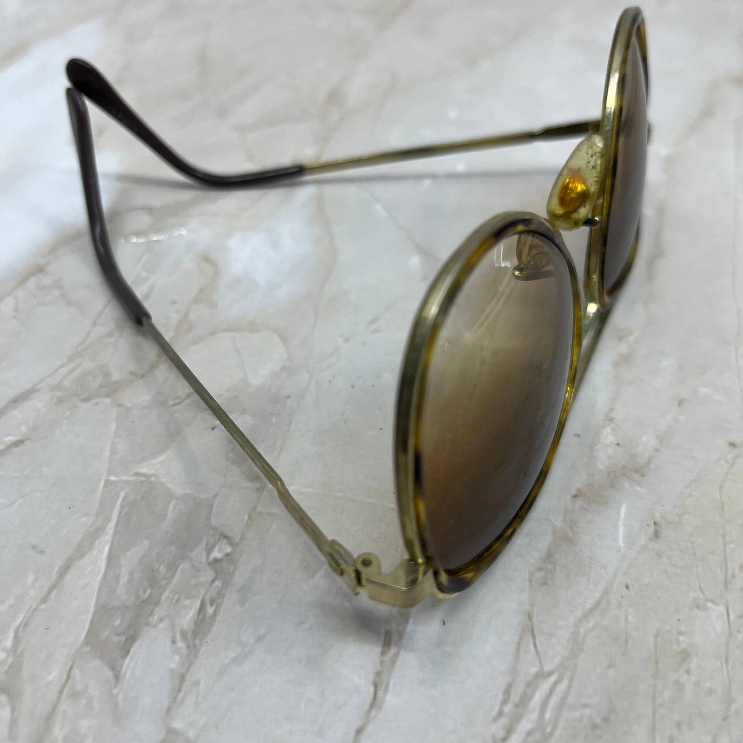 Retro Gold Tone Tortoise Shell Aviator Sunglasses Eyeglasses Frames TJ1-G3-8