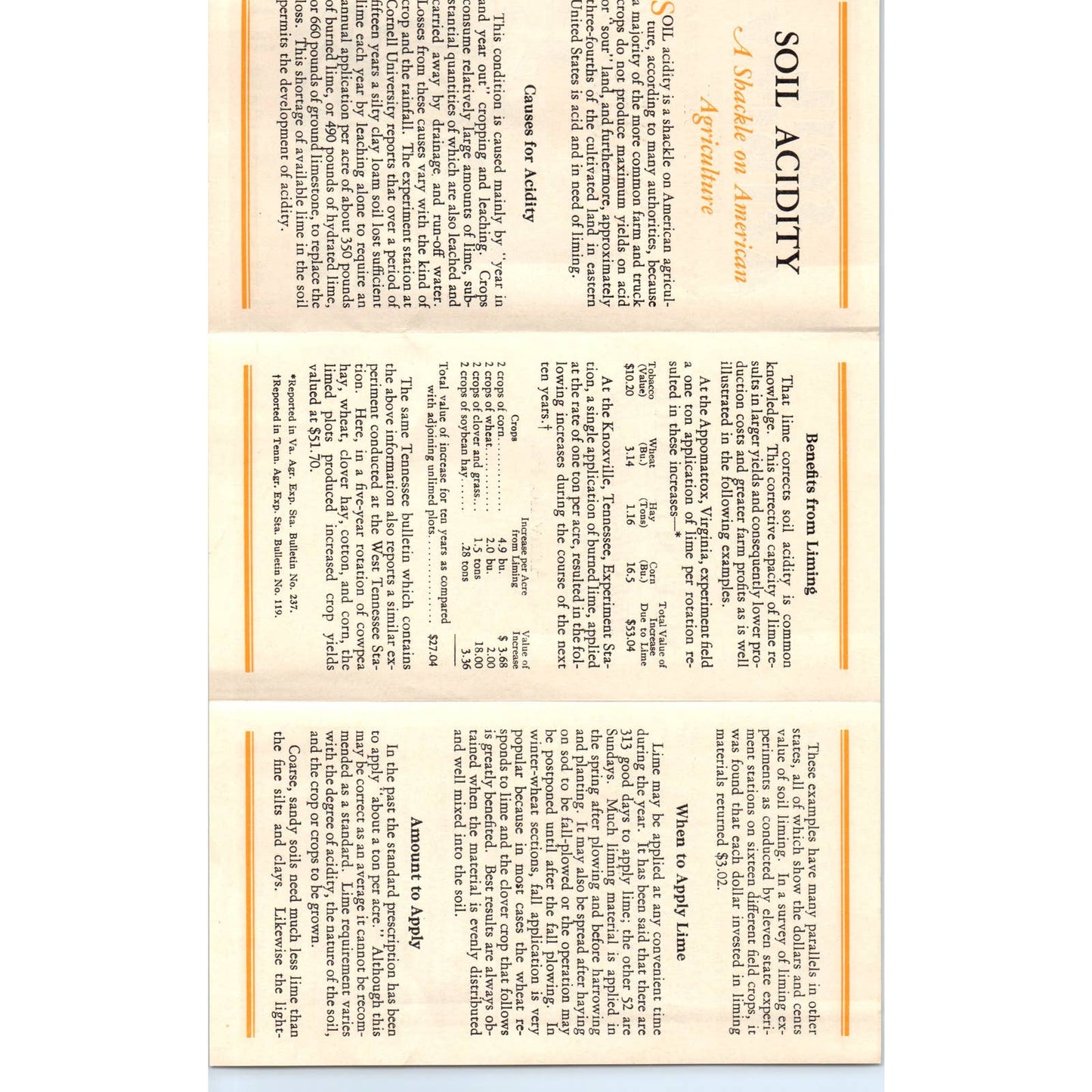 Vintage Brochure - Soil Acidity, Benefits of Liming H.E. Millard Annville PA SE5