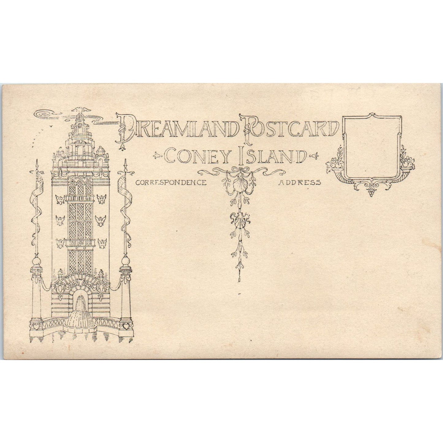 Portrait of 2 Men Dreamland Postcard Coney Island c1910 RPPC Original AB9