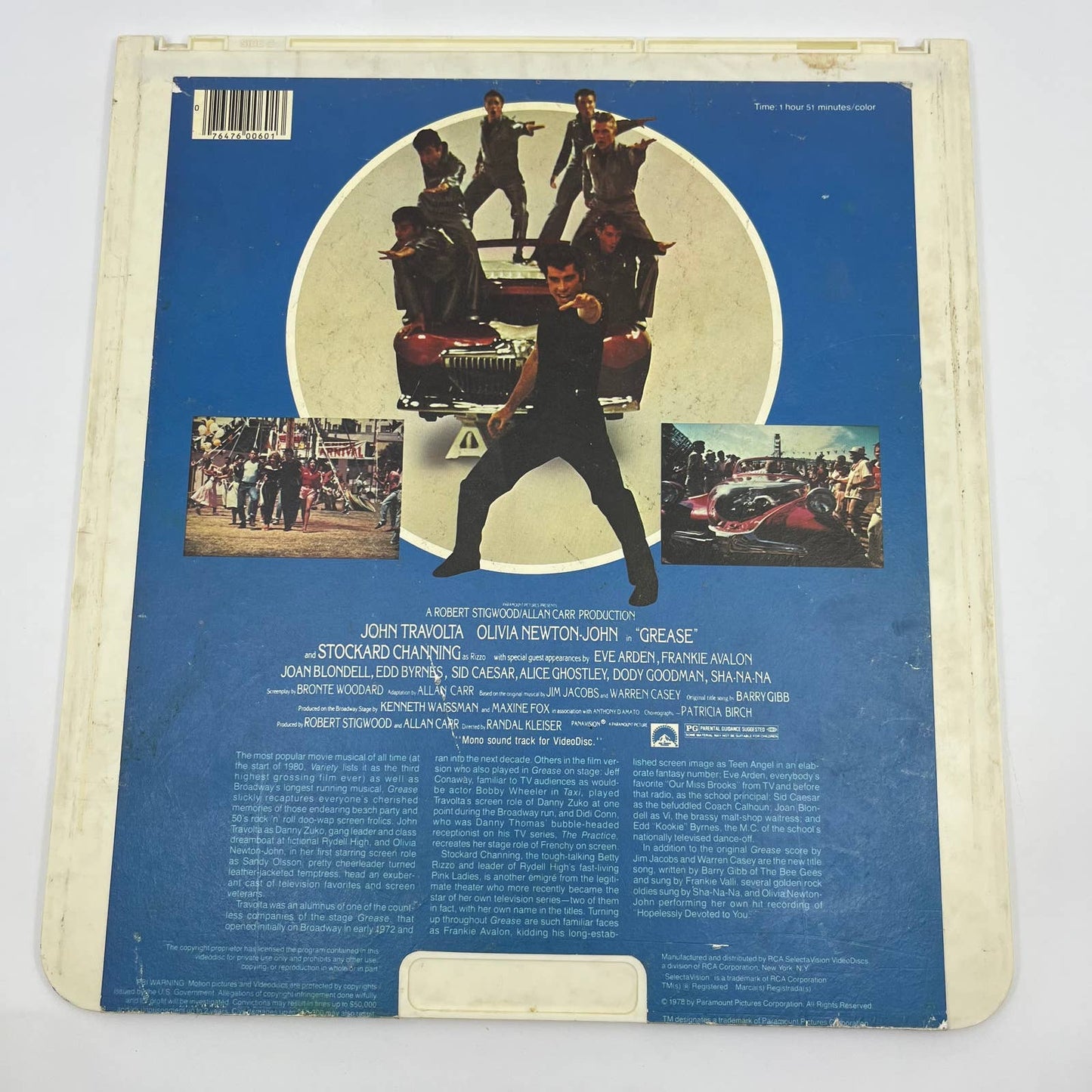 Grease John Travolta Olivia Newton-John RCA SelectaVision - CED VideoDisc TG5