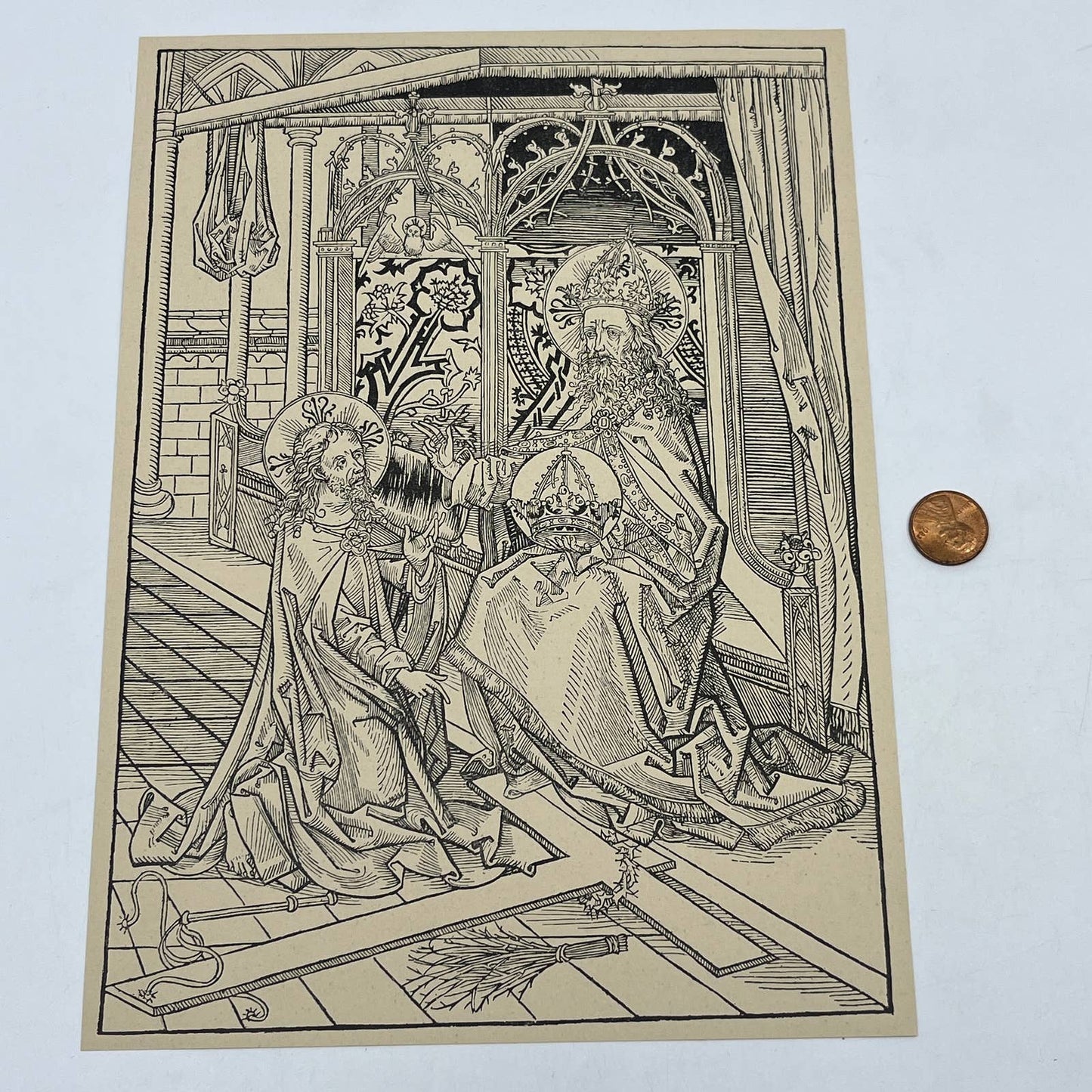 Original 1892 Ludwig Rosenthal Engraving Der Schatzbehalter Trinity AC8