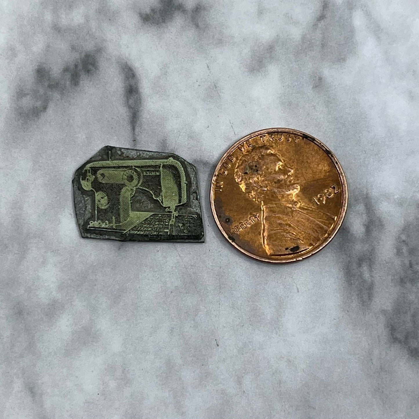 Vintage Printing Letterpress Printers Block Plate Sewing Machine SE821