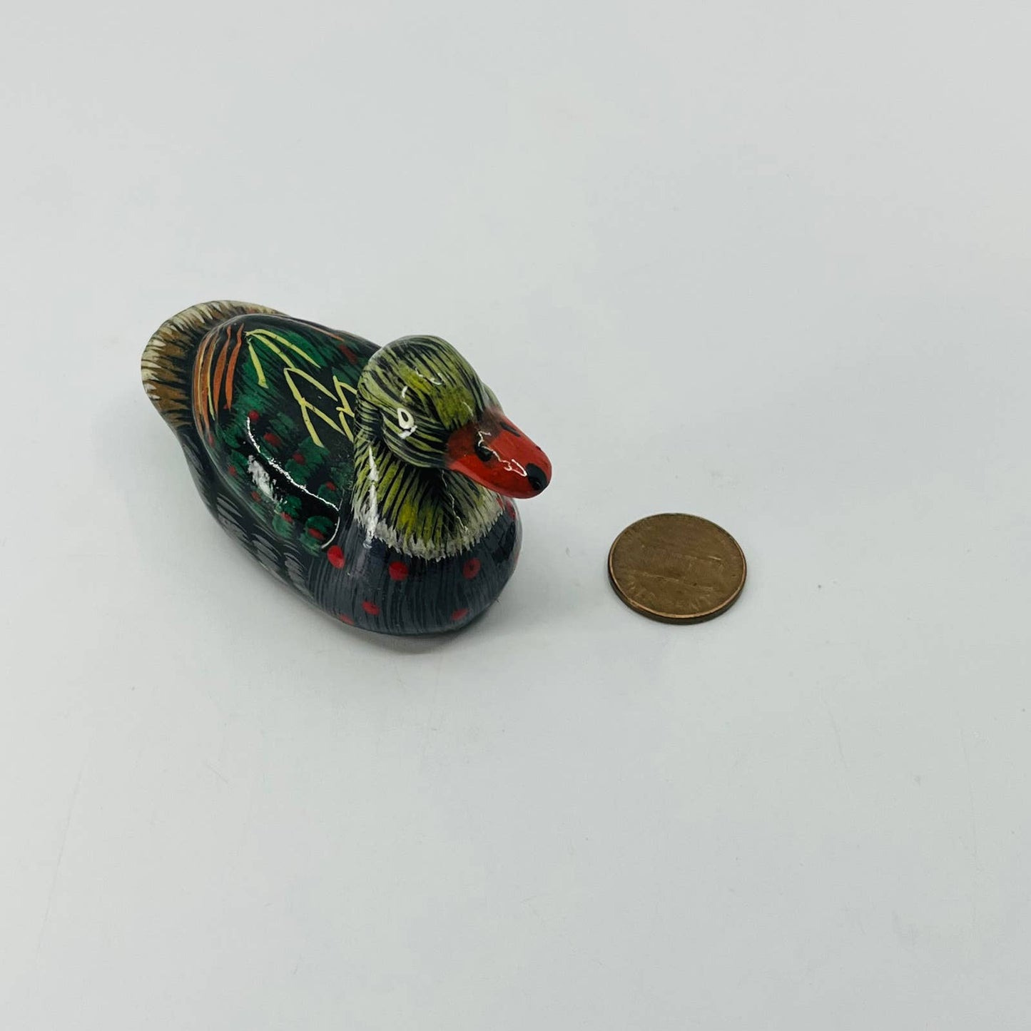 Miniature Ceramic Hand Painted Duck Duckling Figurine SB5