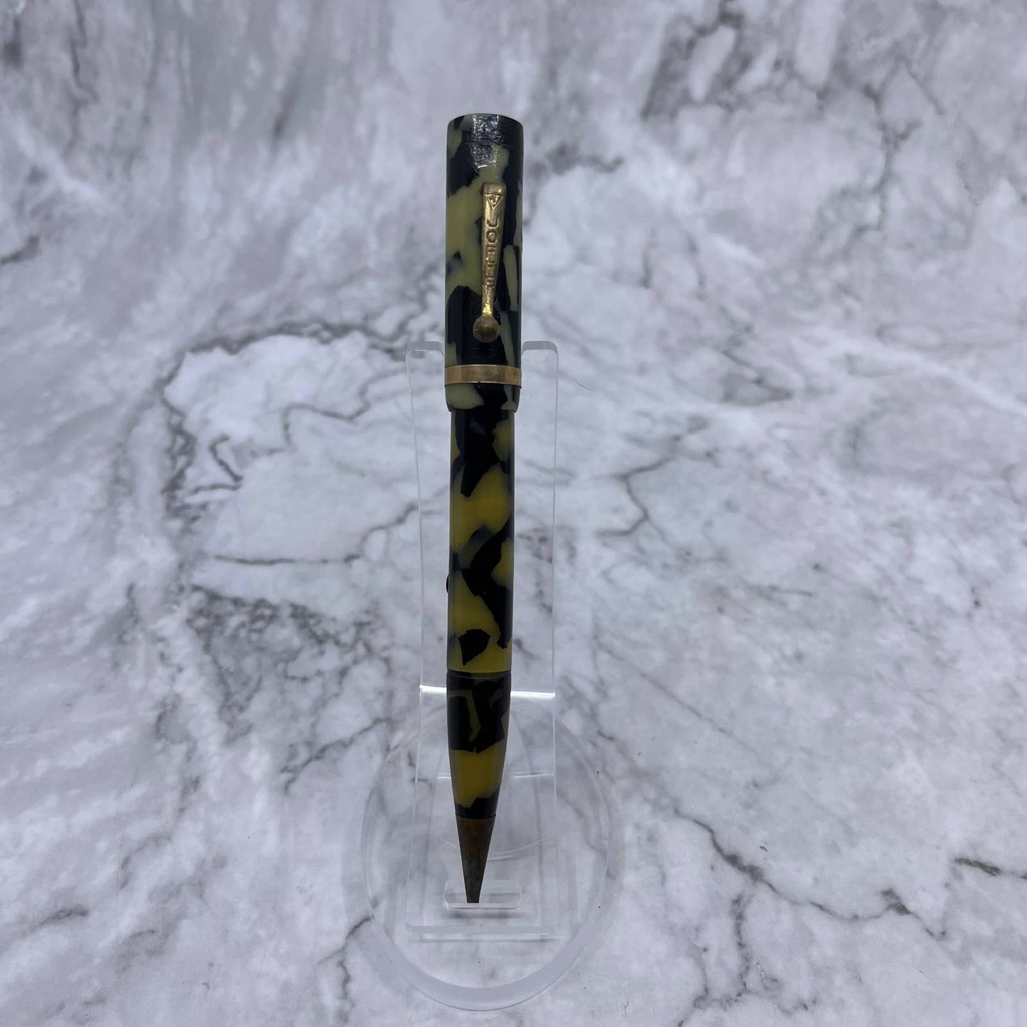Vintage JOFFE Marbleized Green Celluloid Combination Fountain Pen SE6