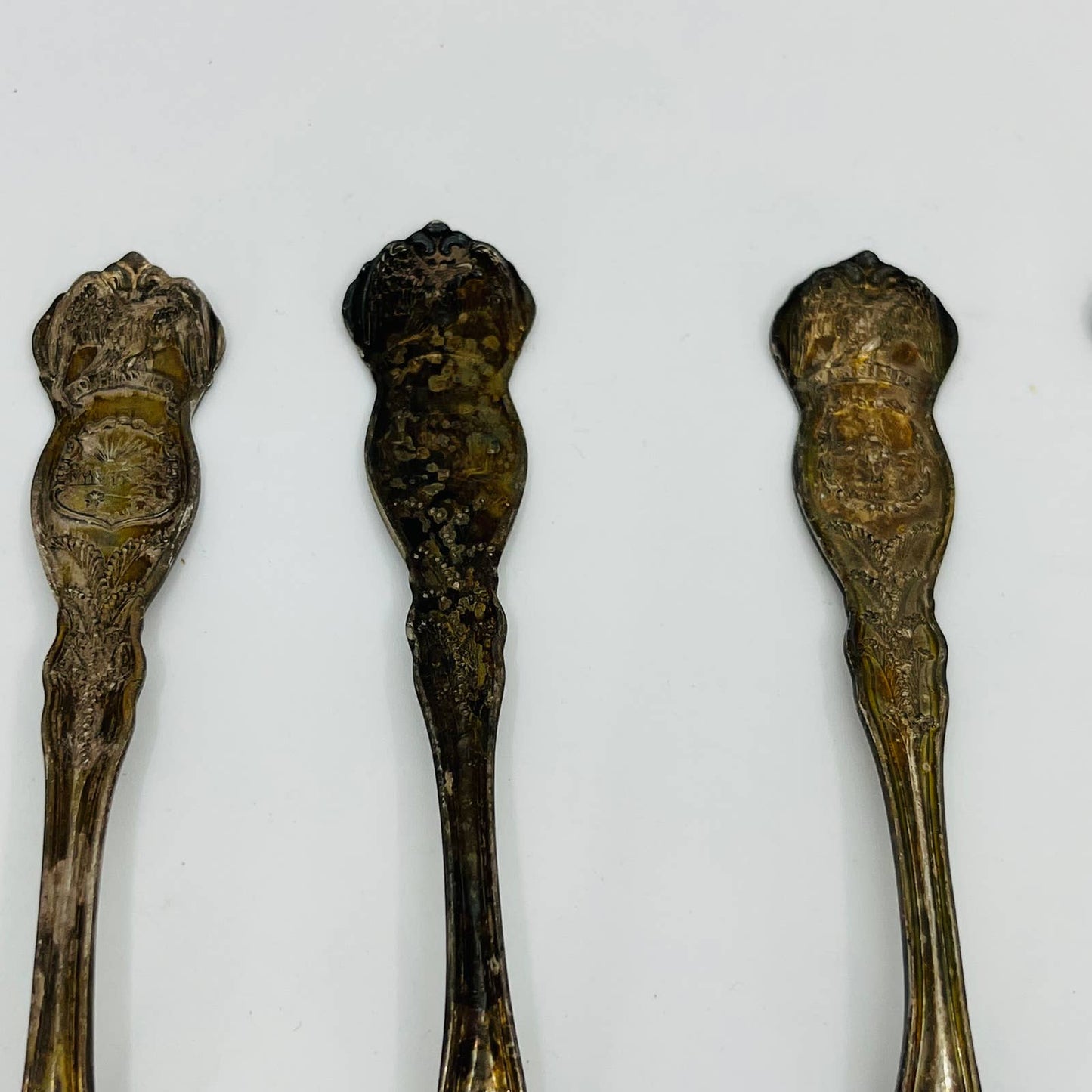 Antique WM Rogers State Souvenir Spoons Eagle Silver Plate Lot of 19 TD2