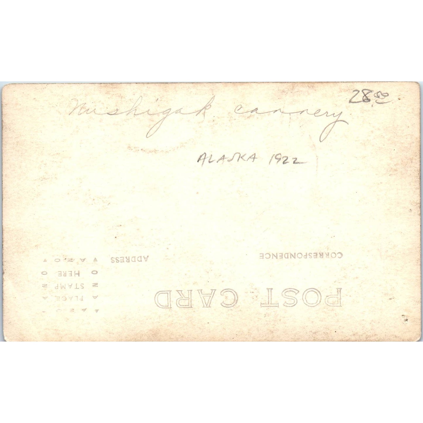 1922 Nushagak Cannery Fisherman Alaska Original Postcard TK1-30