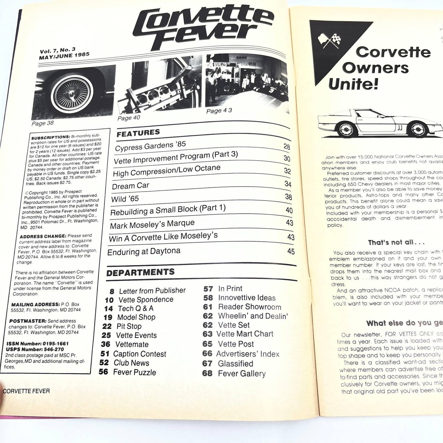 1985 May/June Corvette Fever Magazine High Compression/Low Octane TG1