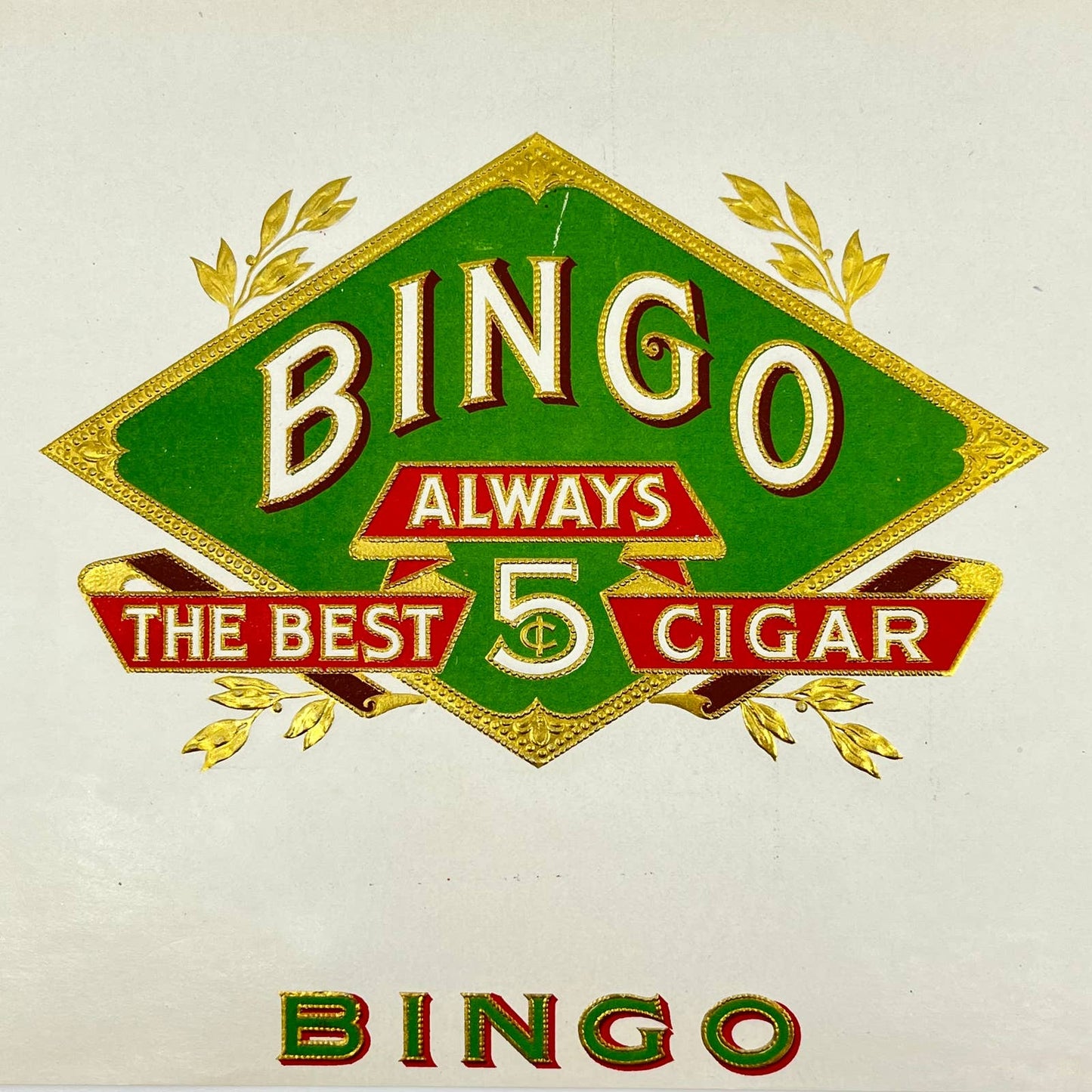 Vintage Bingo - Cigar Box Label Embossed AA8