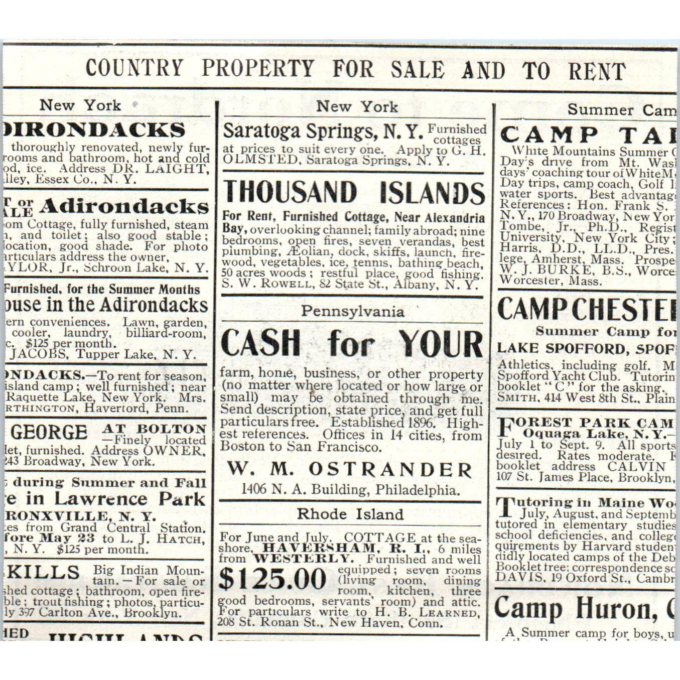 Camp Nordrach Rest Cure Sanitarium Phoenicia NY - 1903 Original Ad TJ7-L