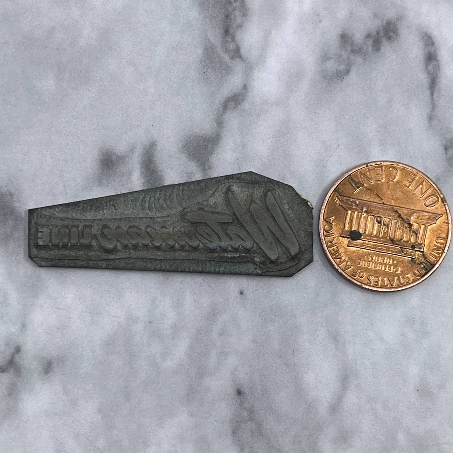 Vintage Printing Letterpress Printers Block Plate Waterman Line TJ515