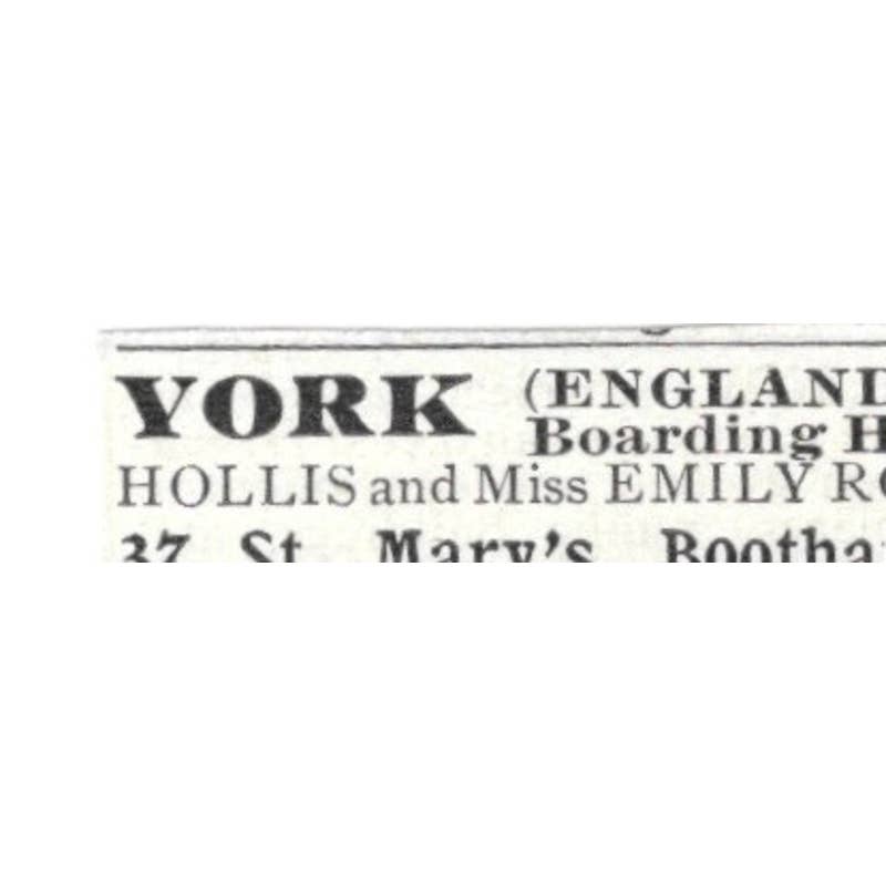 York England Boarding House St. Mary's Bootham Emily Rowntree - 1903 Ad TJ8-7-3