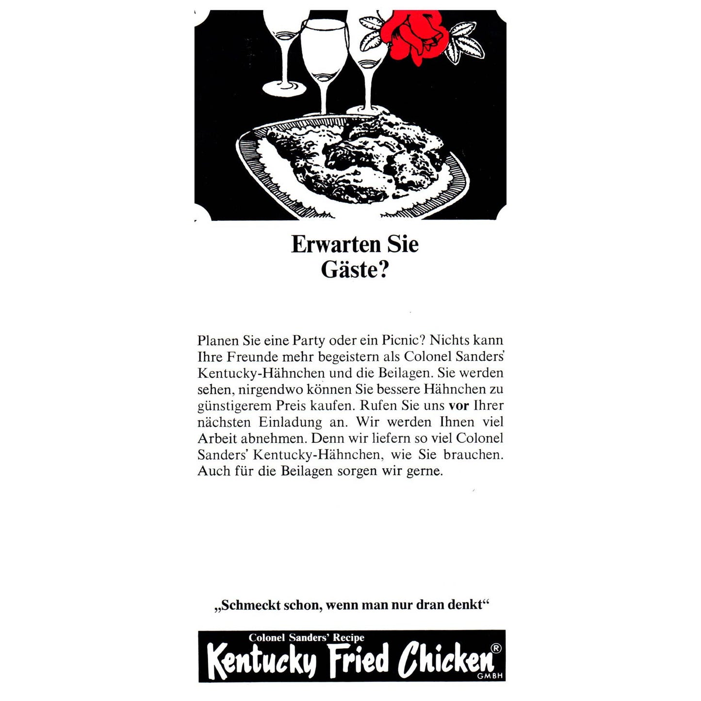 1980s GERMAN Kentucky Fried Chicken Brochure Menu Frankfurt SE4