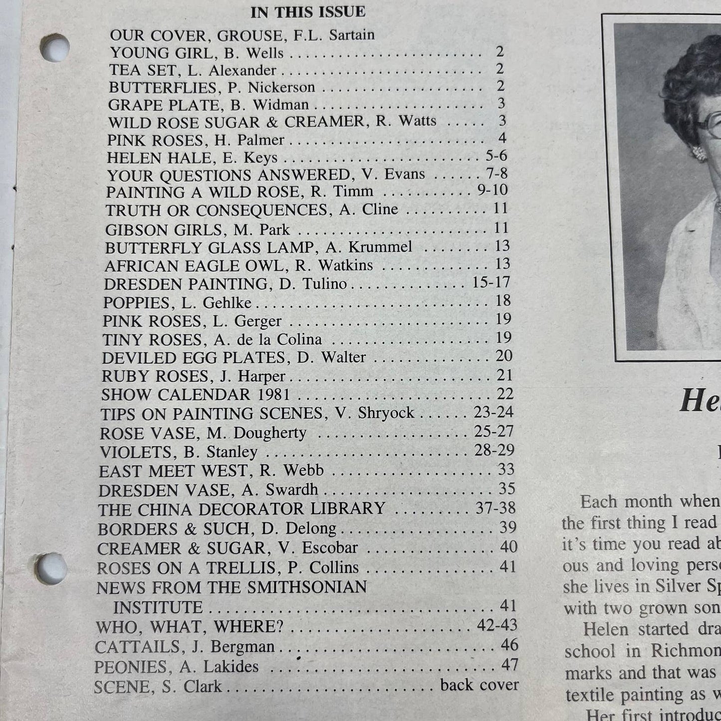 1981 Jan - The China Decorator Magazine - Grouse, F.L. Sartain TH8