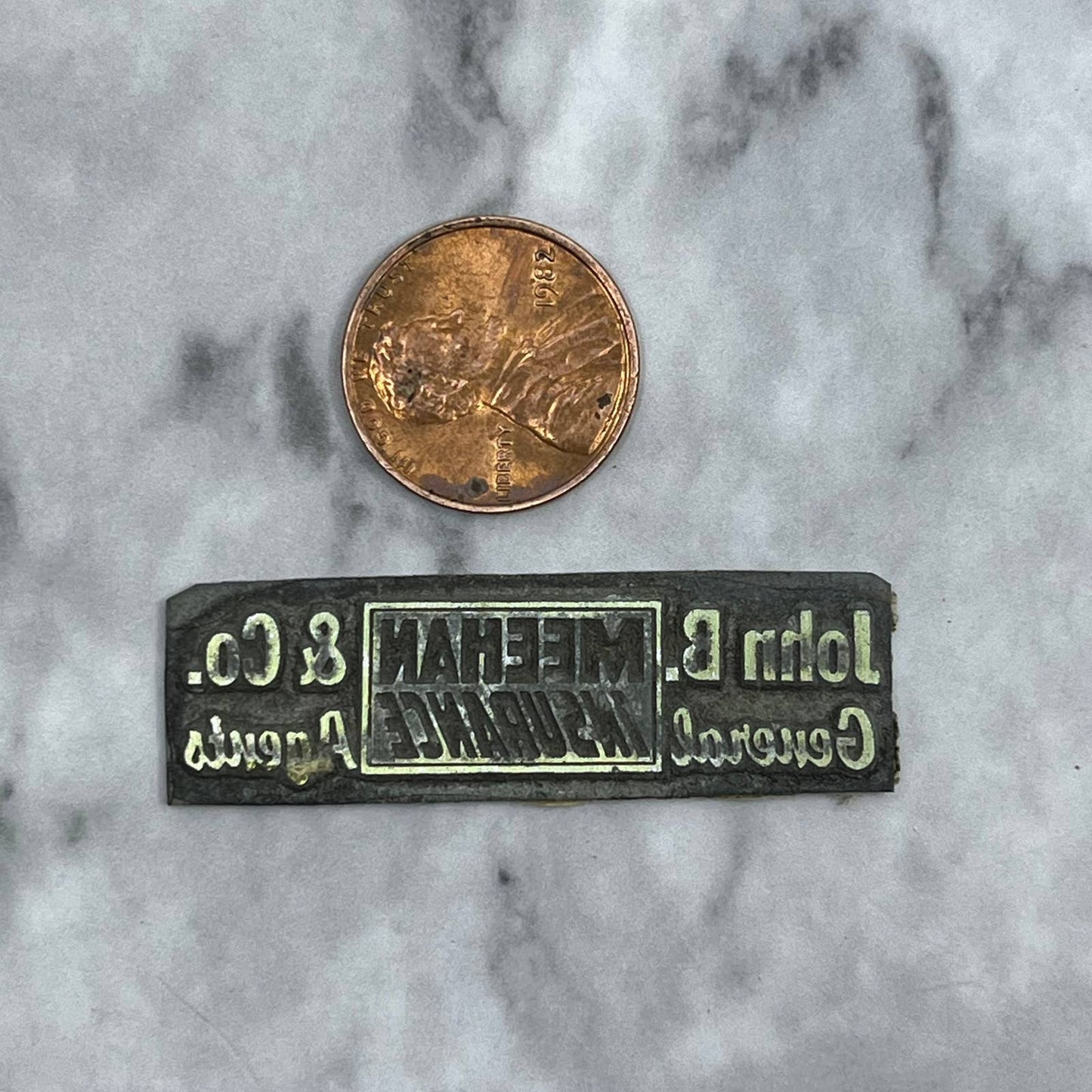 Vintage Printing Letterpress Printers Block Plate John B. Meehan and Co. TJ512