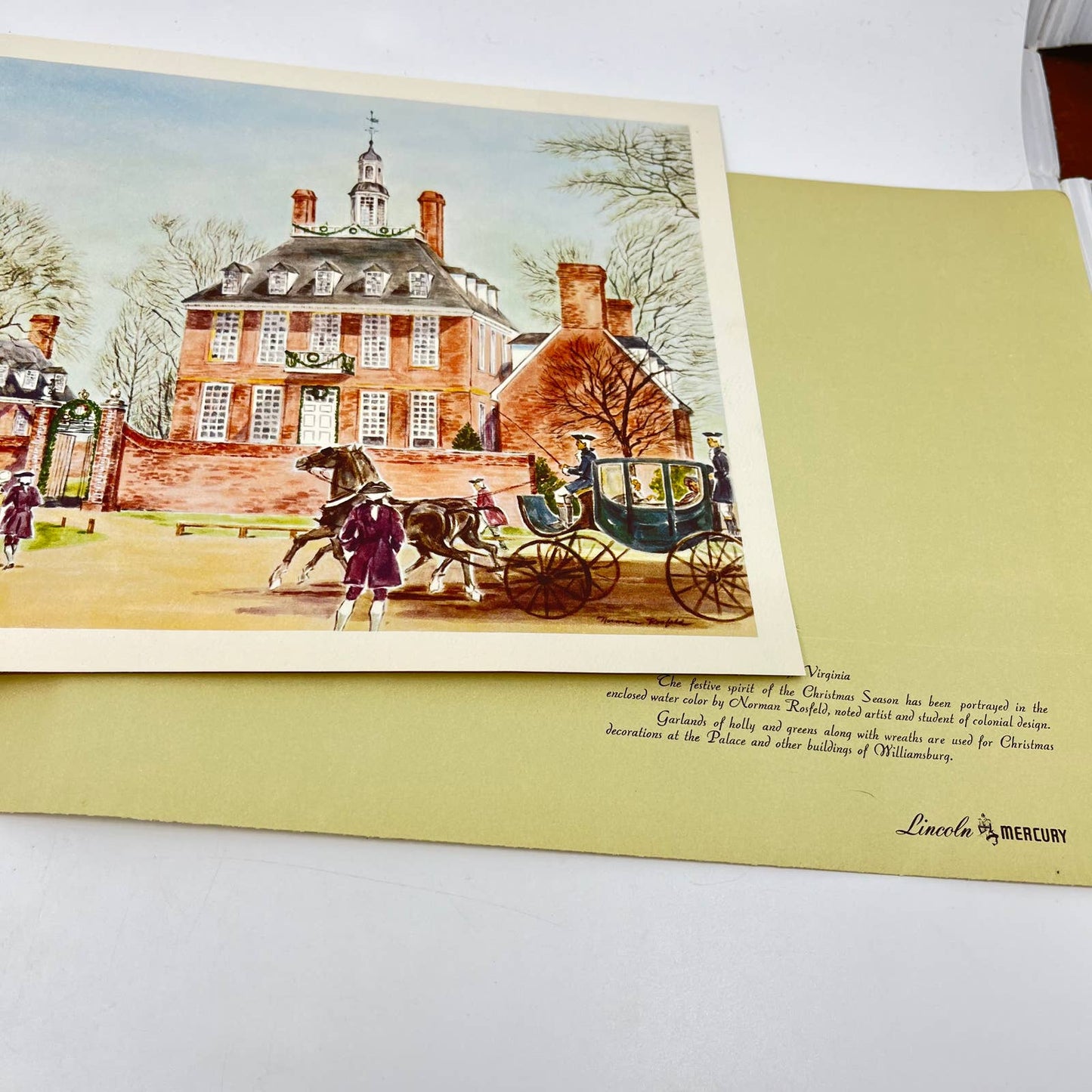 1950 Lincoln Mercury Christmas Promo Print Dick Thackeray Johnstown PA TE2