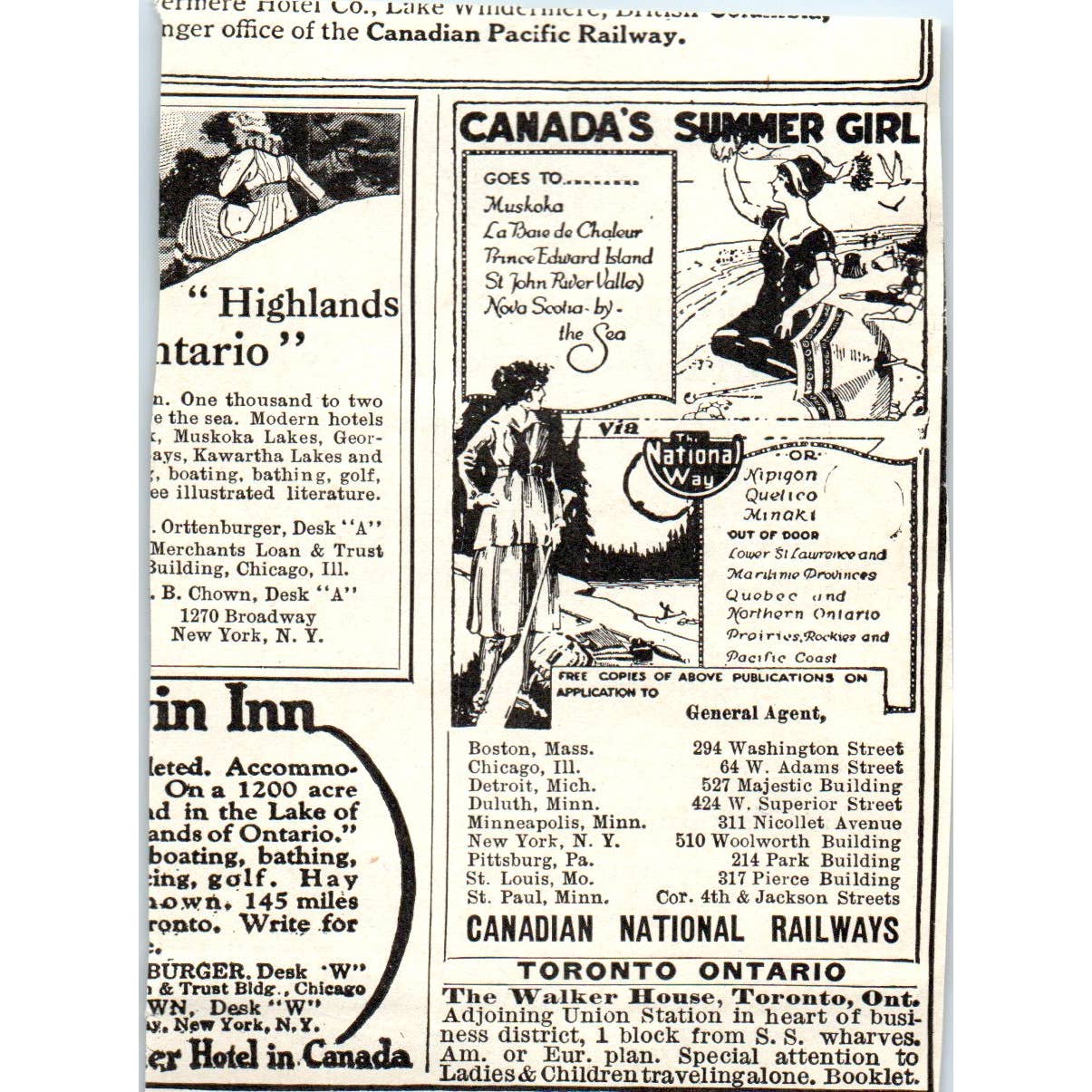 c1920 Harper's Magazine Ad - Hotel Lenox Buffalo NY EA3-4