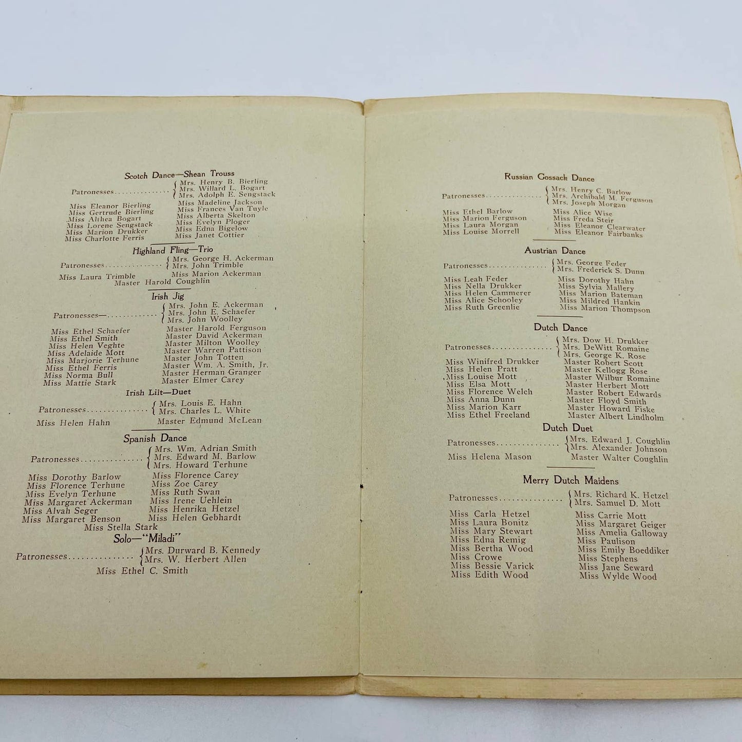 1911 Kirmess Academy Souvenir Program Pennington Ave Passaic NJ D5